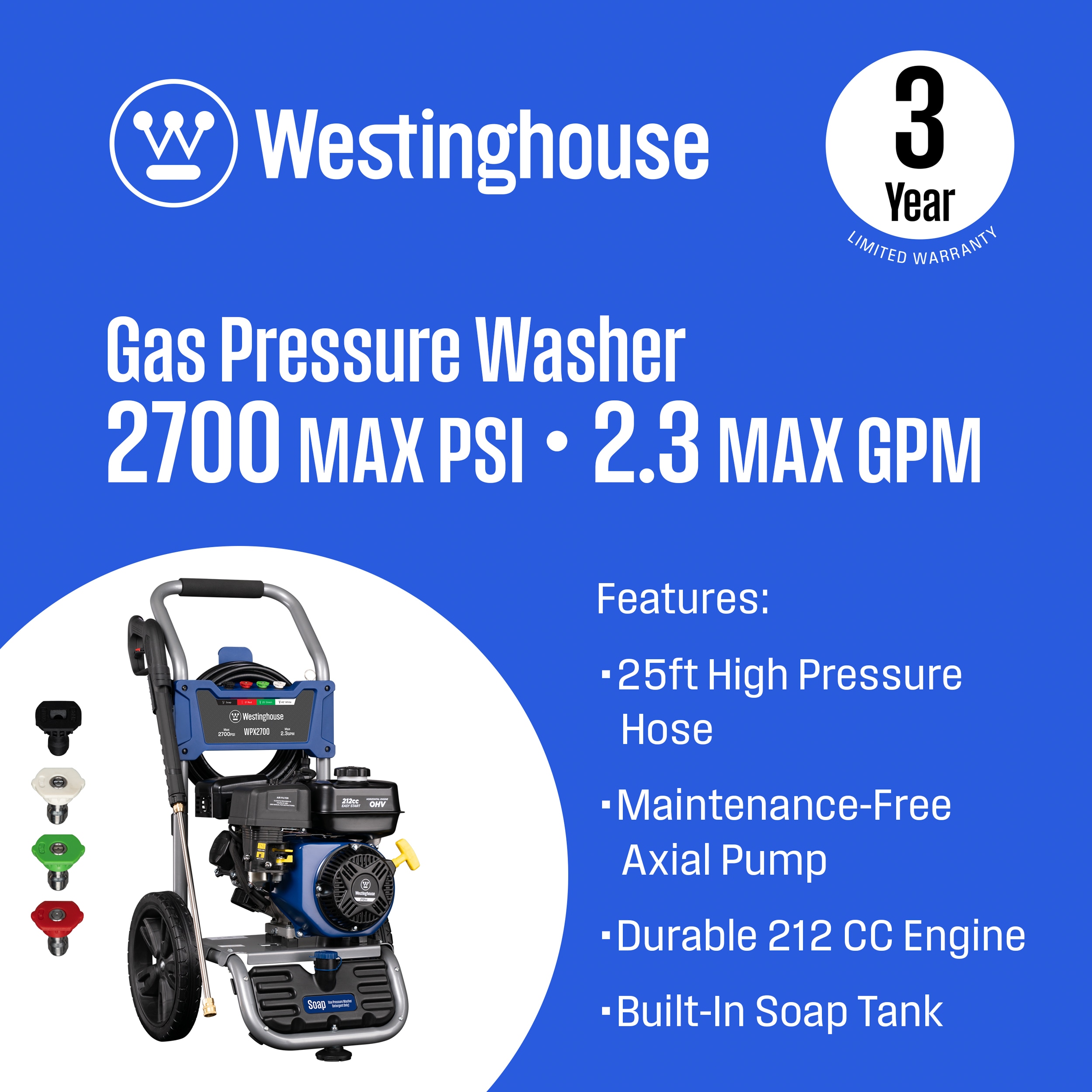 Pressure-Pro Pro ATV 2700 PSI @ 3.0 GPM Viper Pump Honda Engine Direct