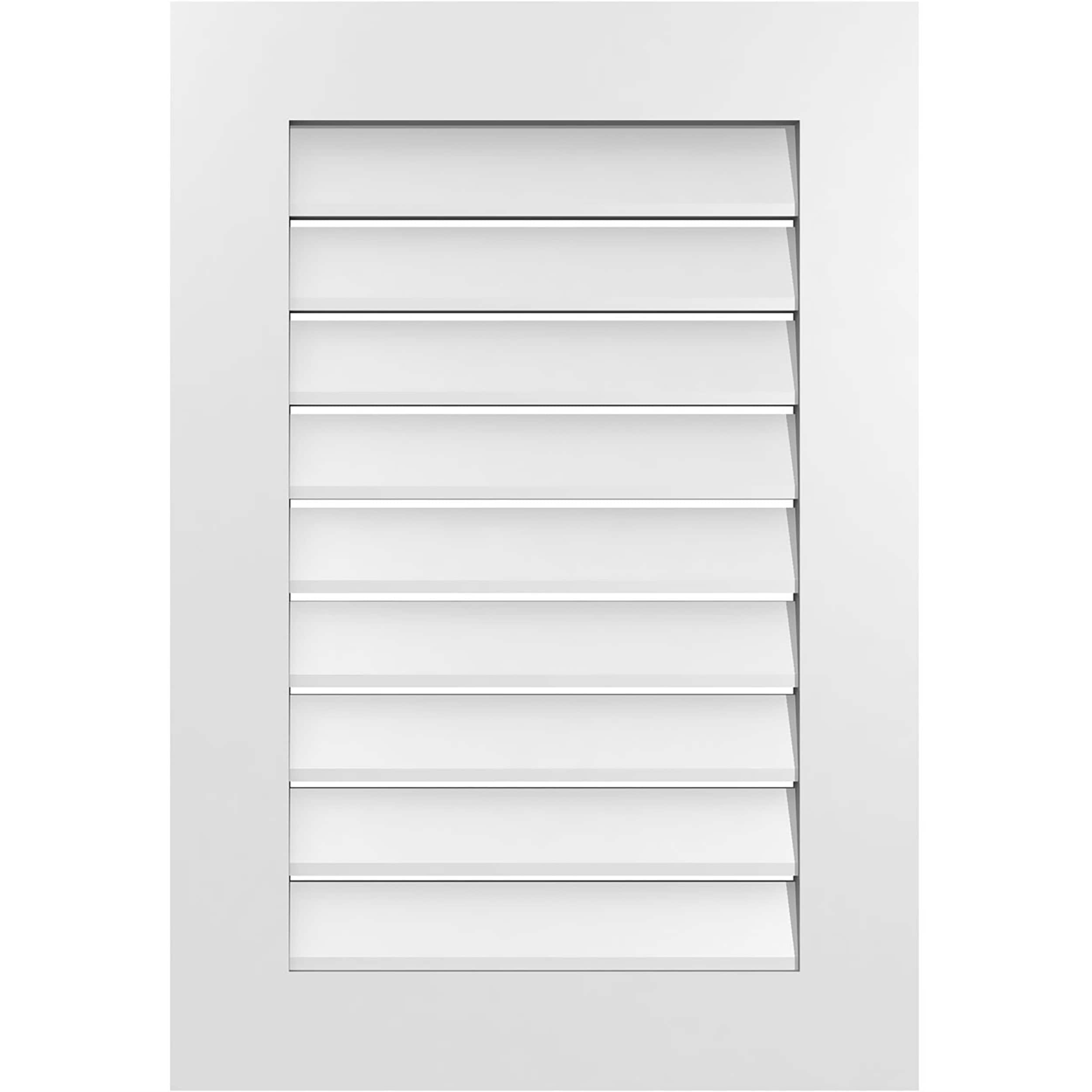 Ekena Millwork GVPVE22X3201SF 22-Inches x 32-Inches Off-white Rectangle PVC Gable Louver Vent