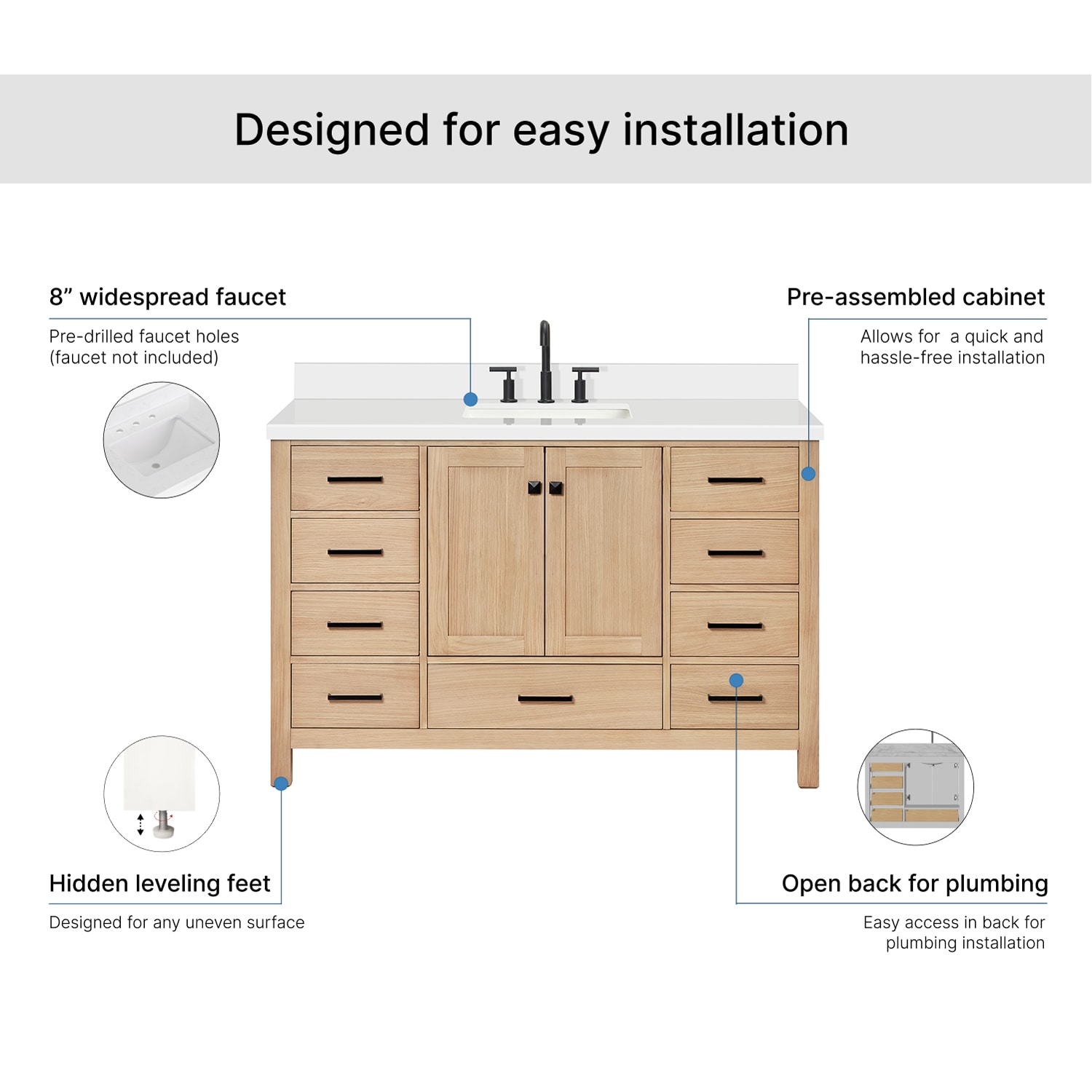 ARIEL A055SWQRVOWOA Bath-Vanity-Combo - View #7