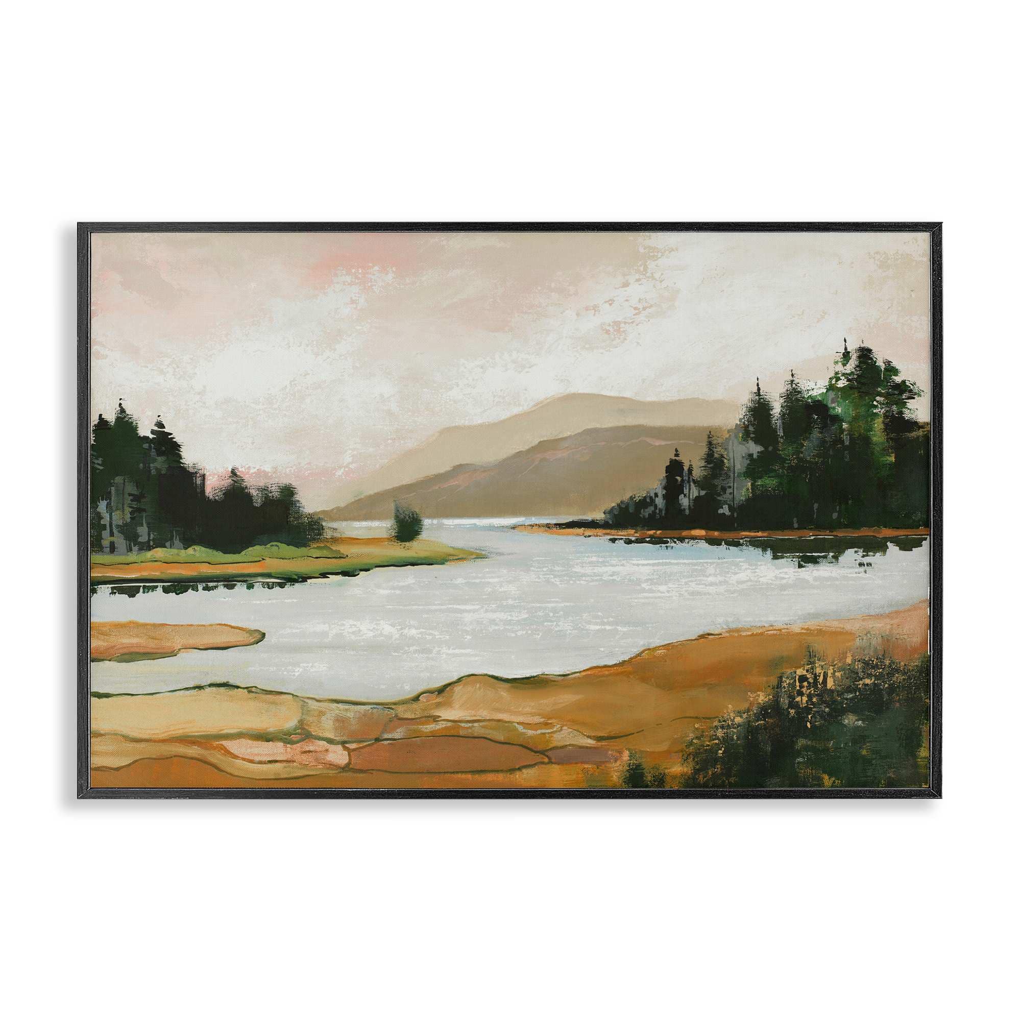 Stupell Industries BS-814-FR-12X18 Relaxing Valley Lake Framed Giclee design by Max Maxx