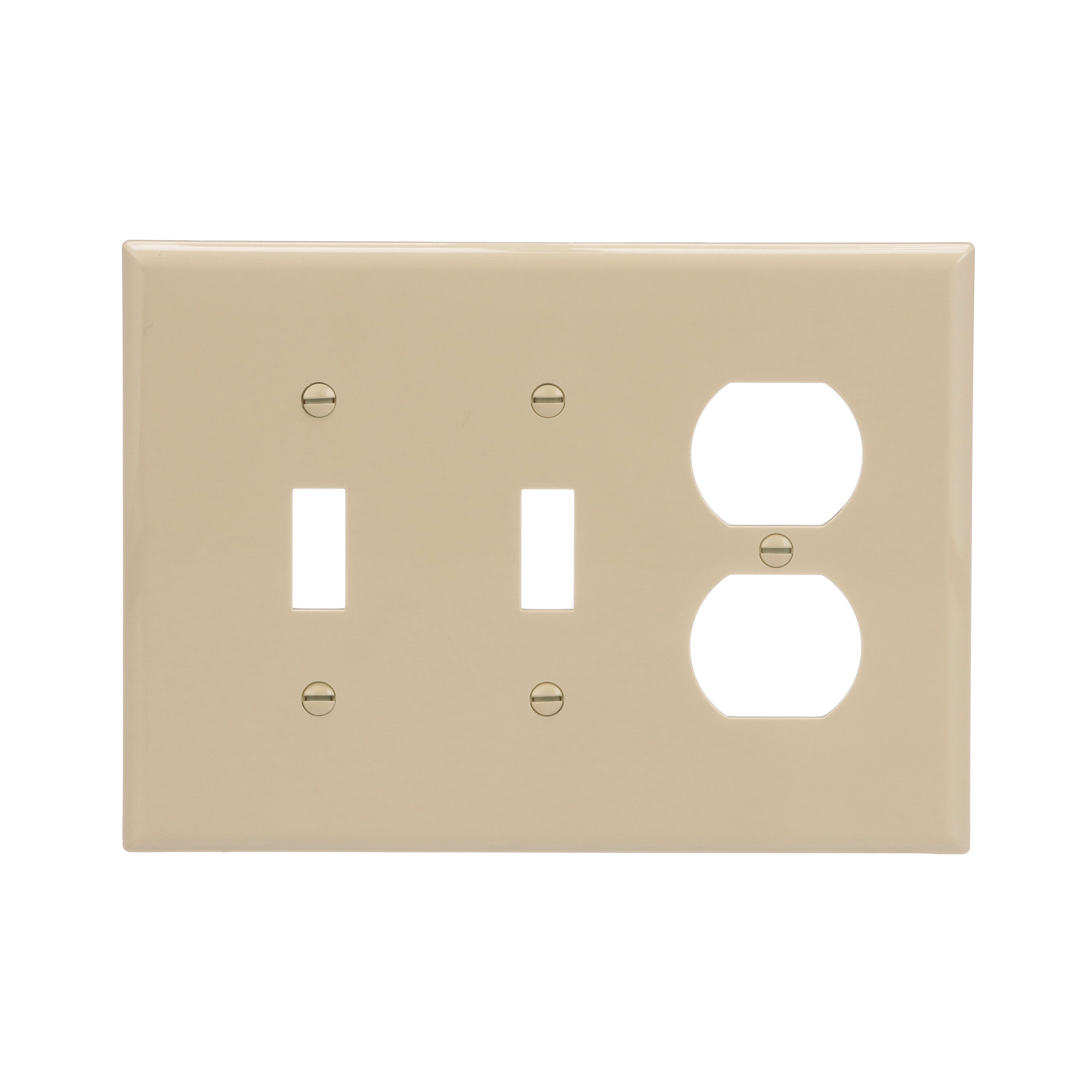 Eaton PJ28V-F-LW 3 -Gang Midsize Size Ivory Polycarbonate Indoor Toggle/Duplex Wall Plate
