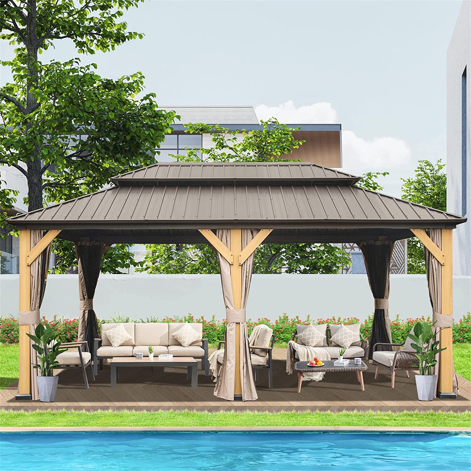 Mondawe MA-DLOS190 Wood-Resin-Gazebos - View #2