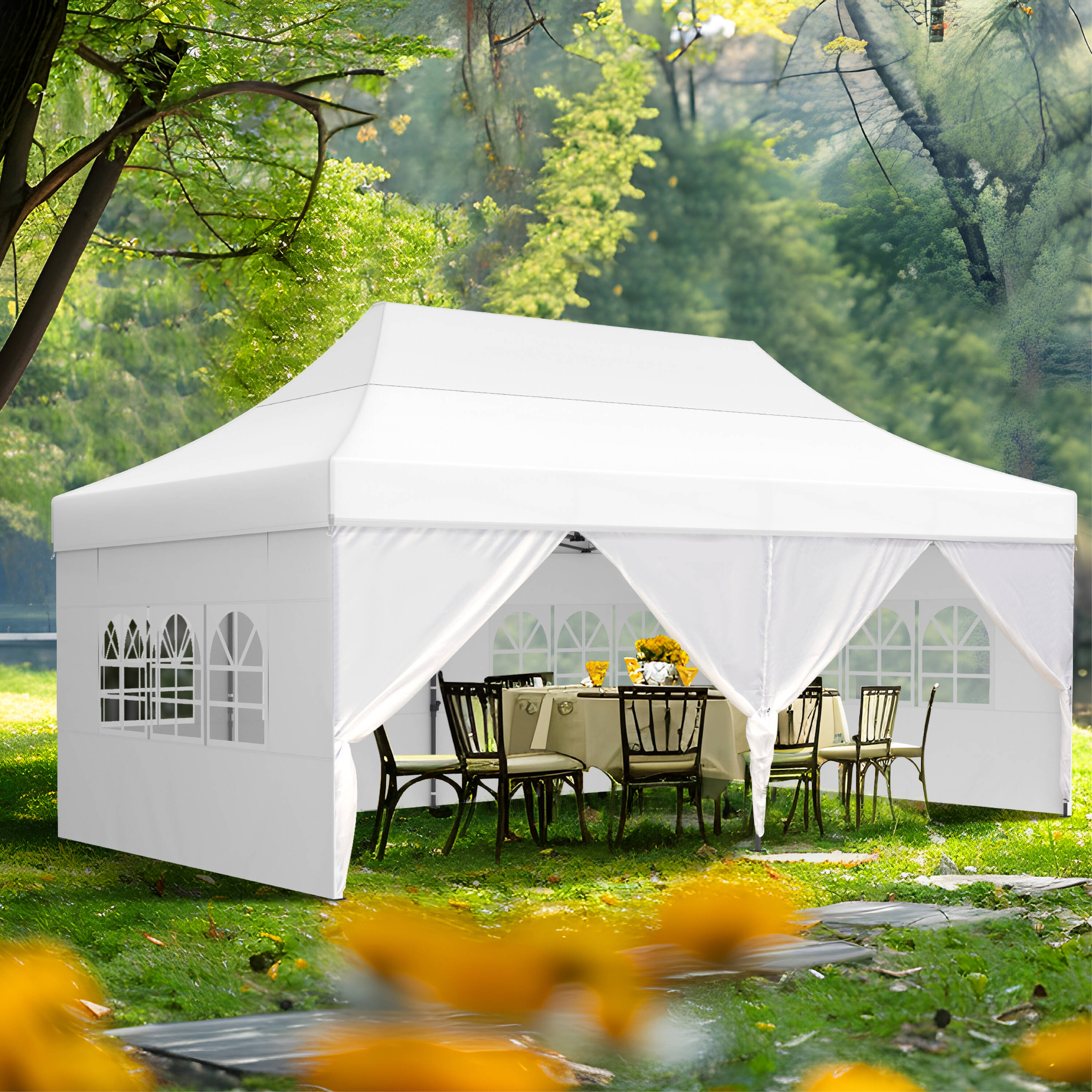 Sunshine Valley 20-Feet x 10-Feet Rectangle White Pop-up canopy