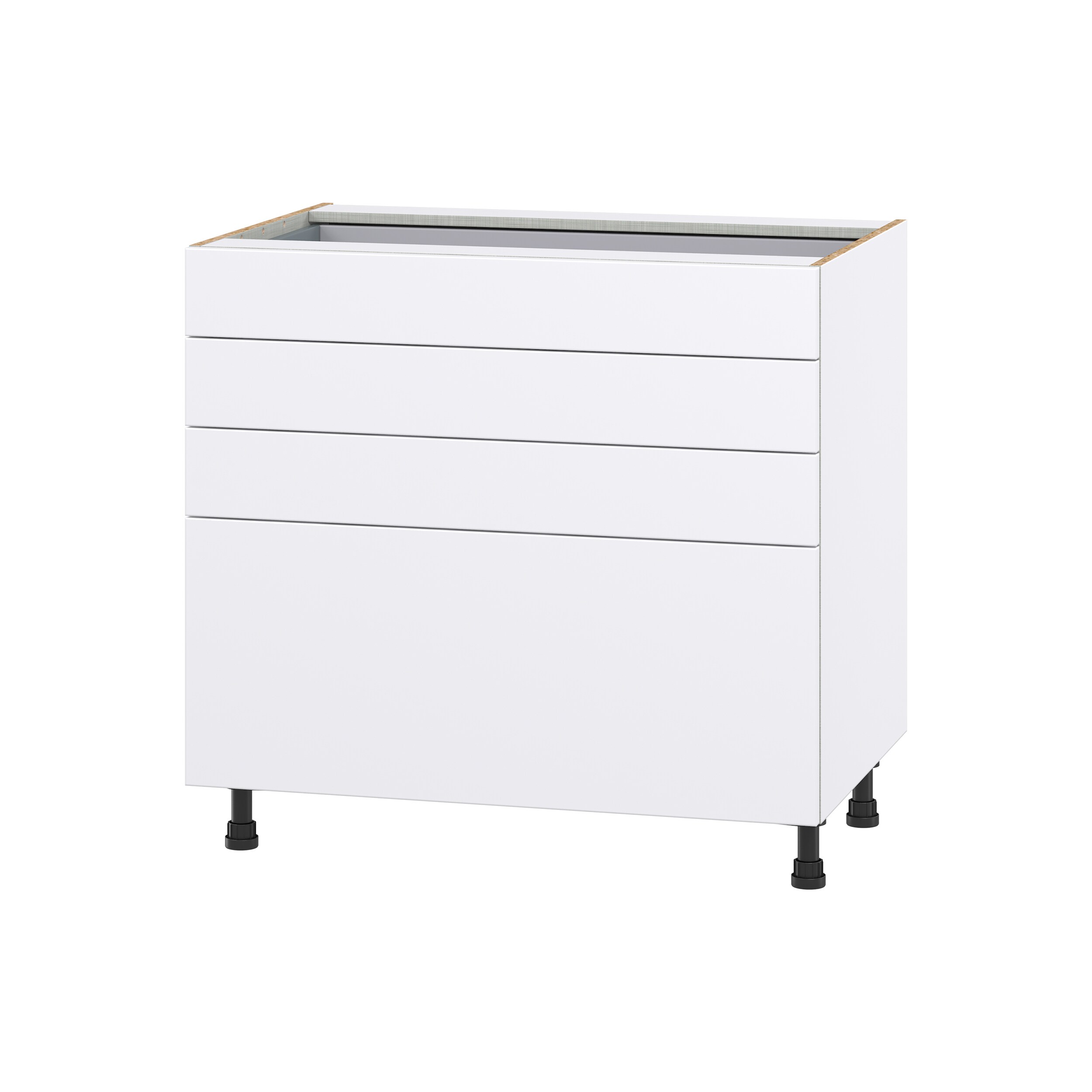 Hugo&Borg Lasalle 36-in W x 34.5-in H x 24-in D Bright White Slab 1-Drawer Base Fully Assembled Cabinet (Flat Panel Slab Style)