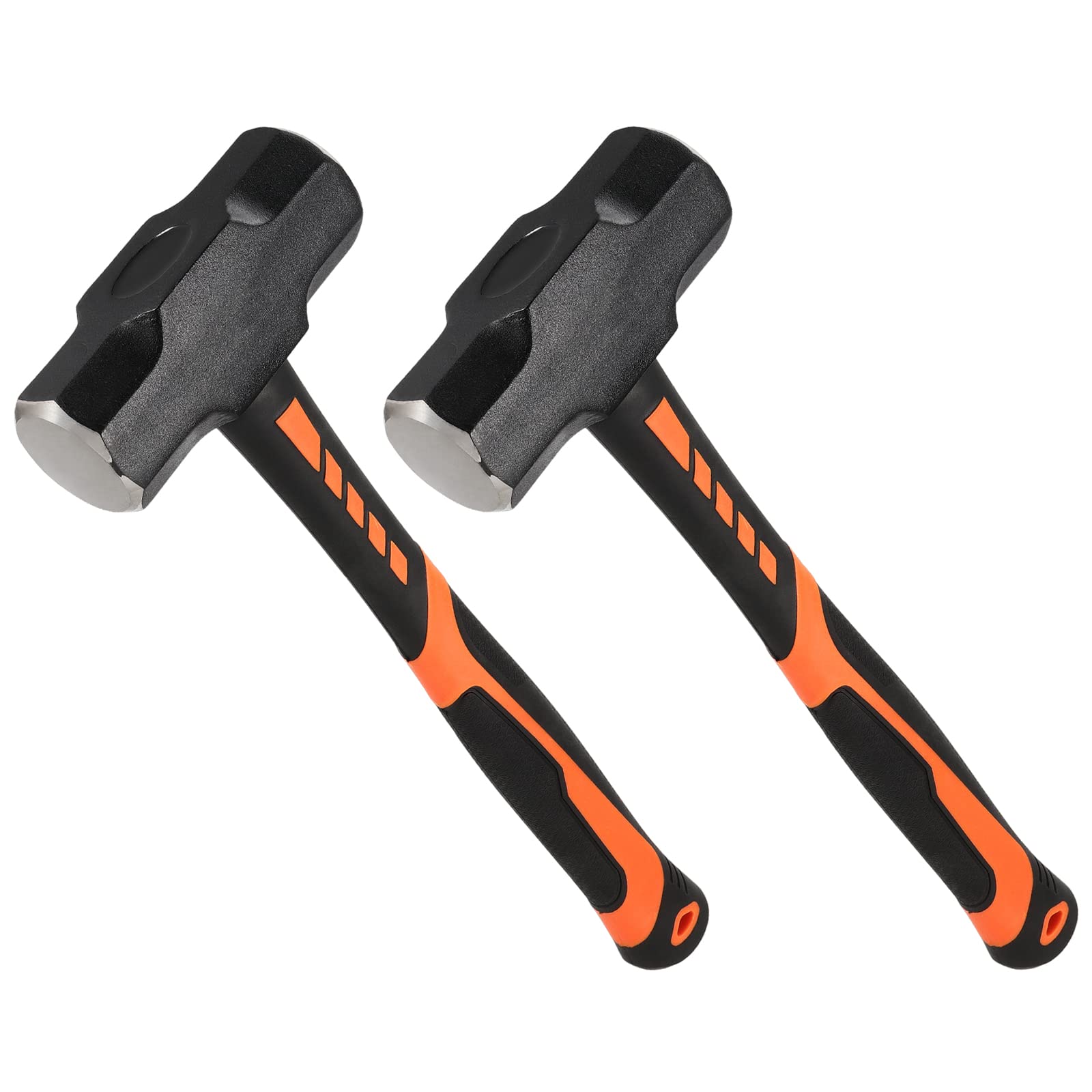 AKSCYZM  2 PCS 4 Pound Sledge Hammer 14.5 Inch Heavy Duty Crack Hammer with Forged Steel Head and Shock Reduction Fiberglass Handle for Demolition