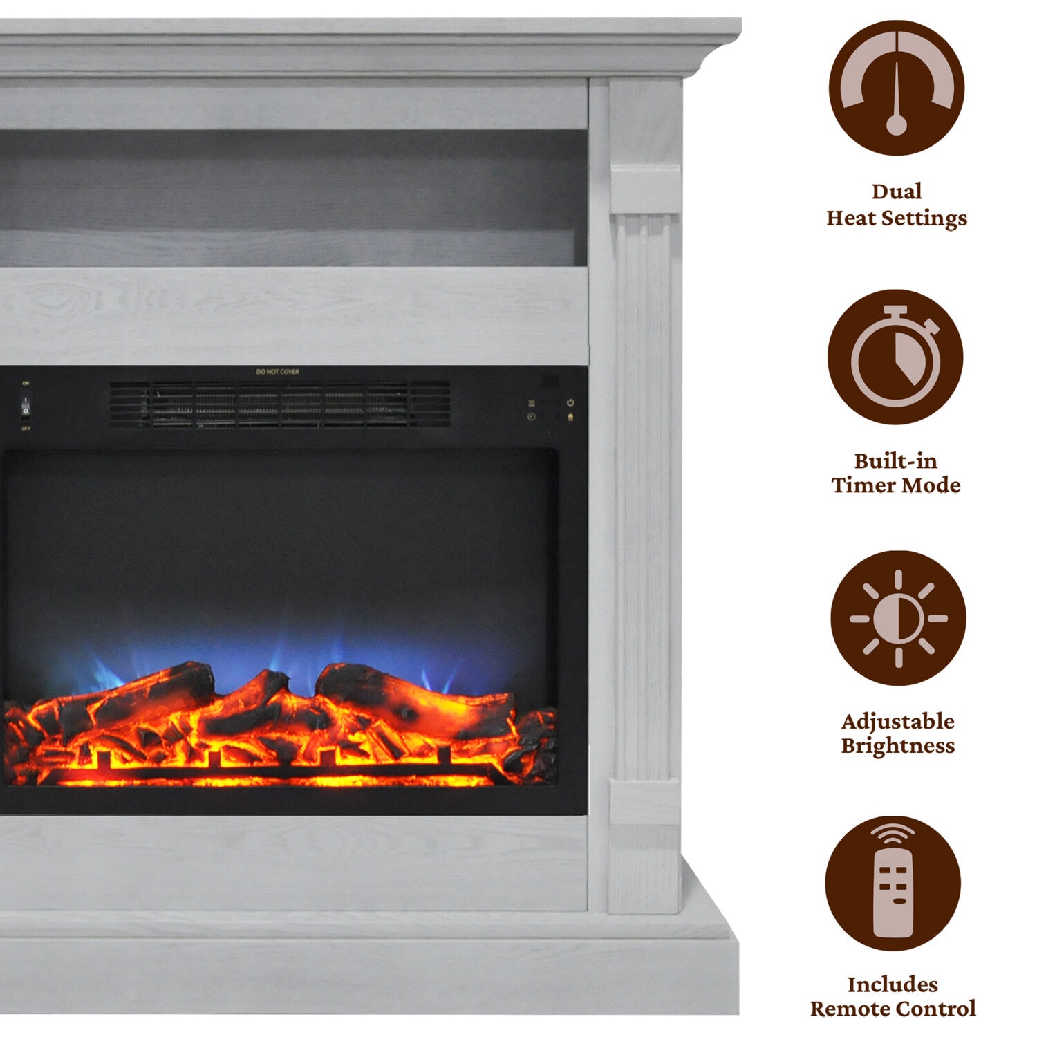 Cambridge 33.9-in W White Fan-forced Electric Fireplace CAM3437-1WHTLED Sansujyuku sansujyuku.com