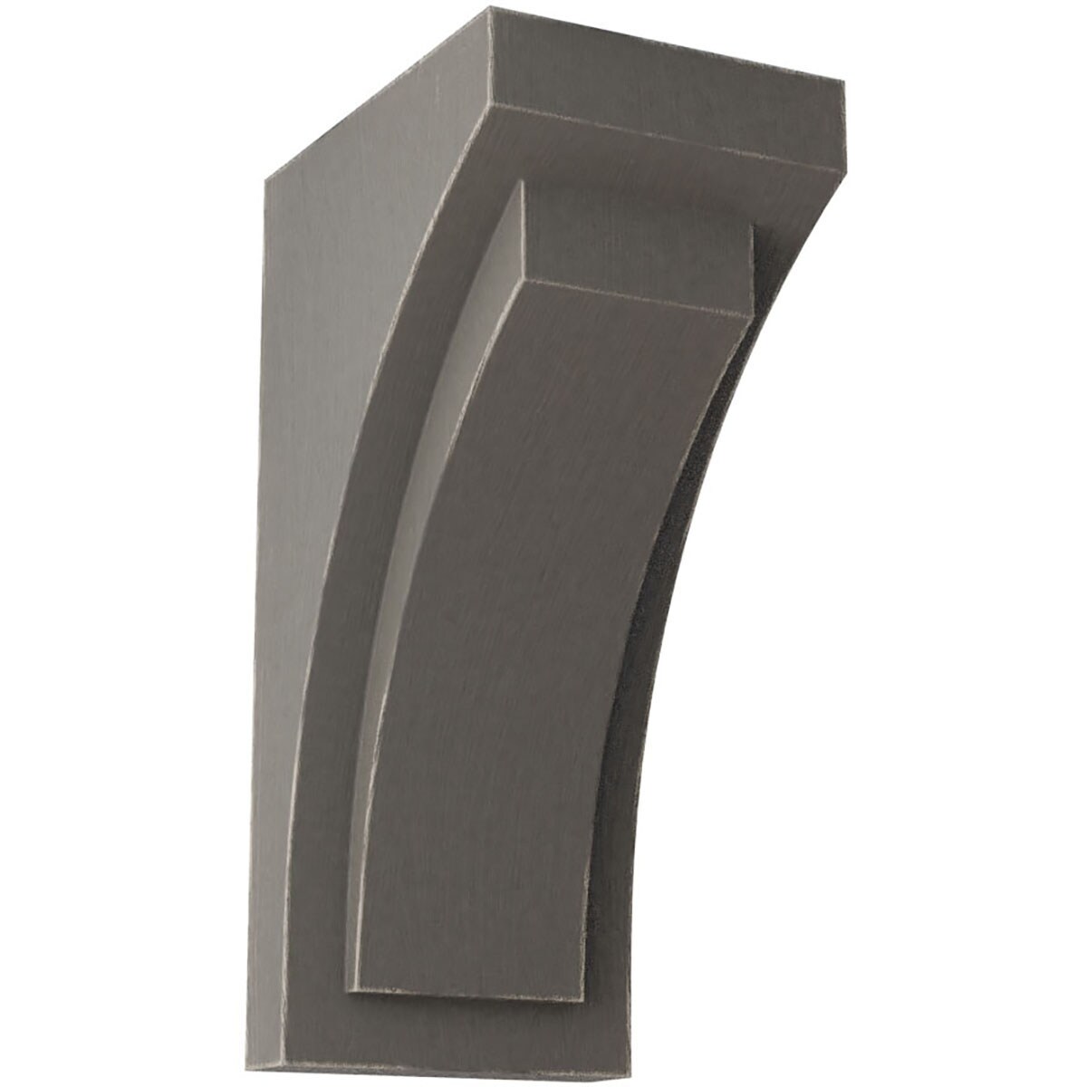 Ekena Millwork CORWD05X06X12FEGY 5-in x 6.75-in x 12-in Vintage Decor Finished Rubberwood Gray Wood Paintable/Stainable Corbel
