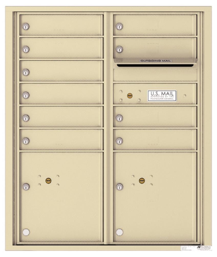 Florence 4CADD-10SD Recessed Mount Brown Metal Standard Lockable Cluster Mailbox