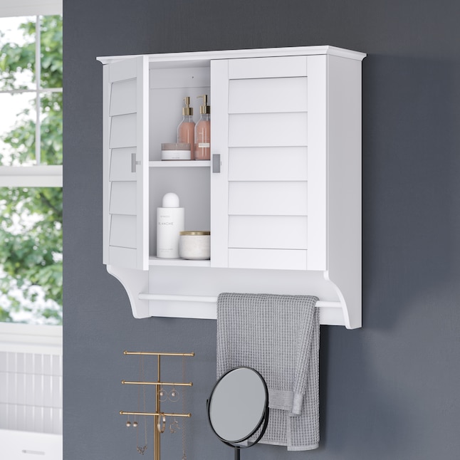 RiverRidge Brookfield 23.5-in x 25.19-in x 8.88-in White Soft Close Bathroom  Wall Cabinet in the Bathroom Wall Cabinets department at