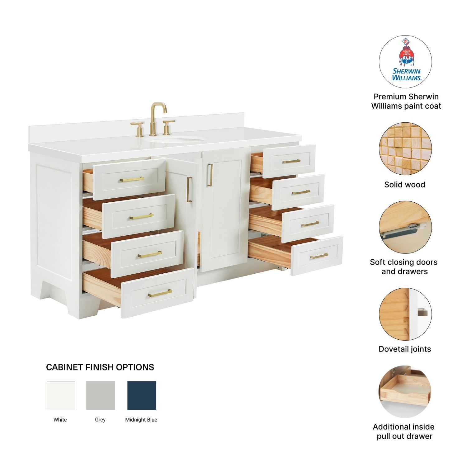 ARIEL Q067SWQOVOWHT Bath-Vanity-Combo - View #5