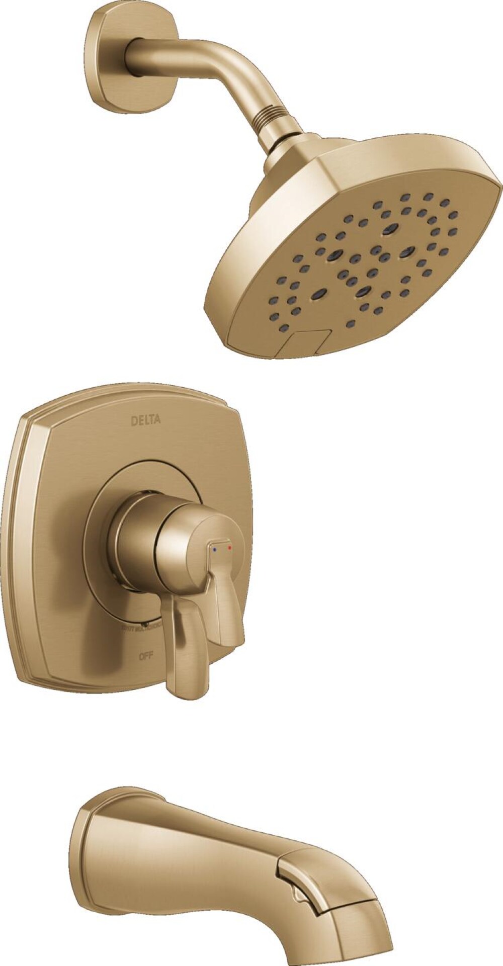 Delta T17476-CZ-PR Stryke Lumicoat Champagne Bronze 1-handle Multi-function 7.0-Inches Round Bathtub and shower Faucet