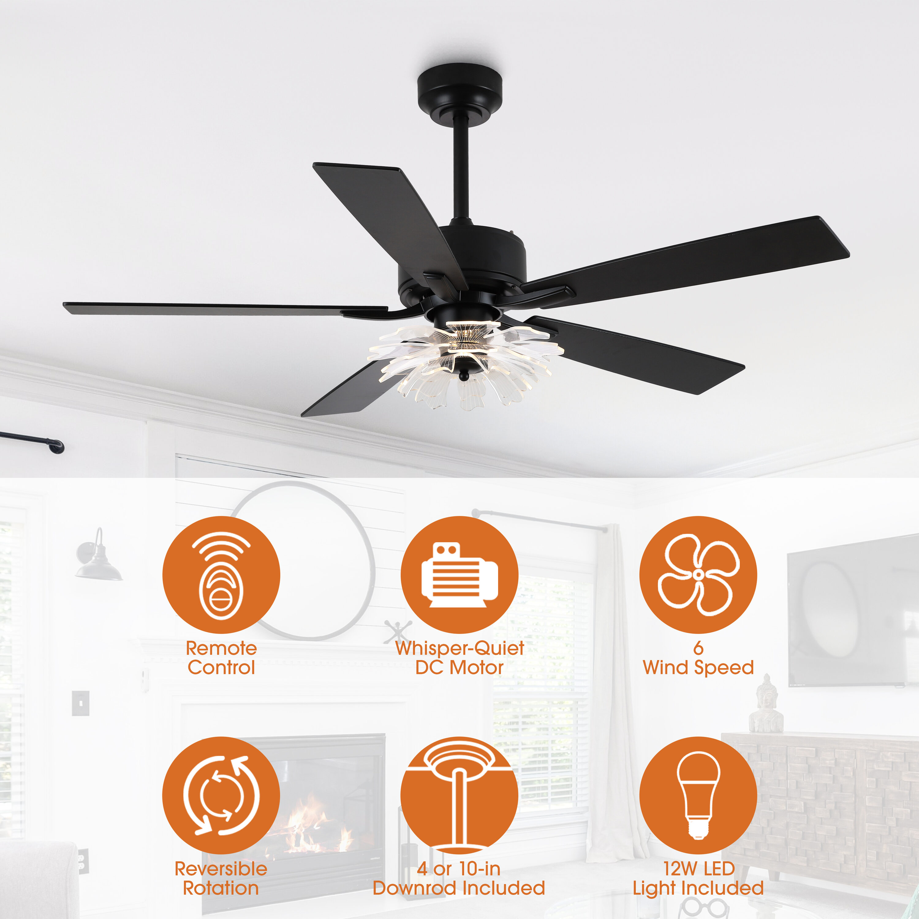 Parrot Uncle F6035BK Ceiling-Fans - View #4