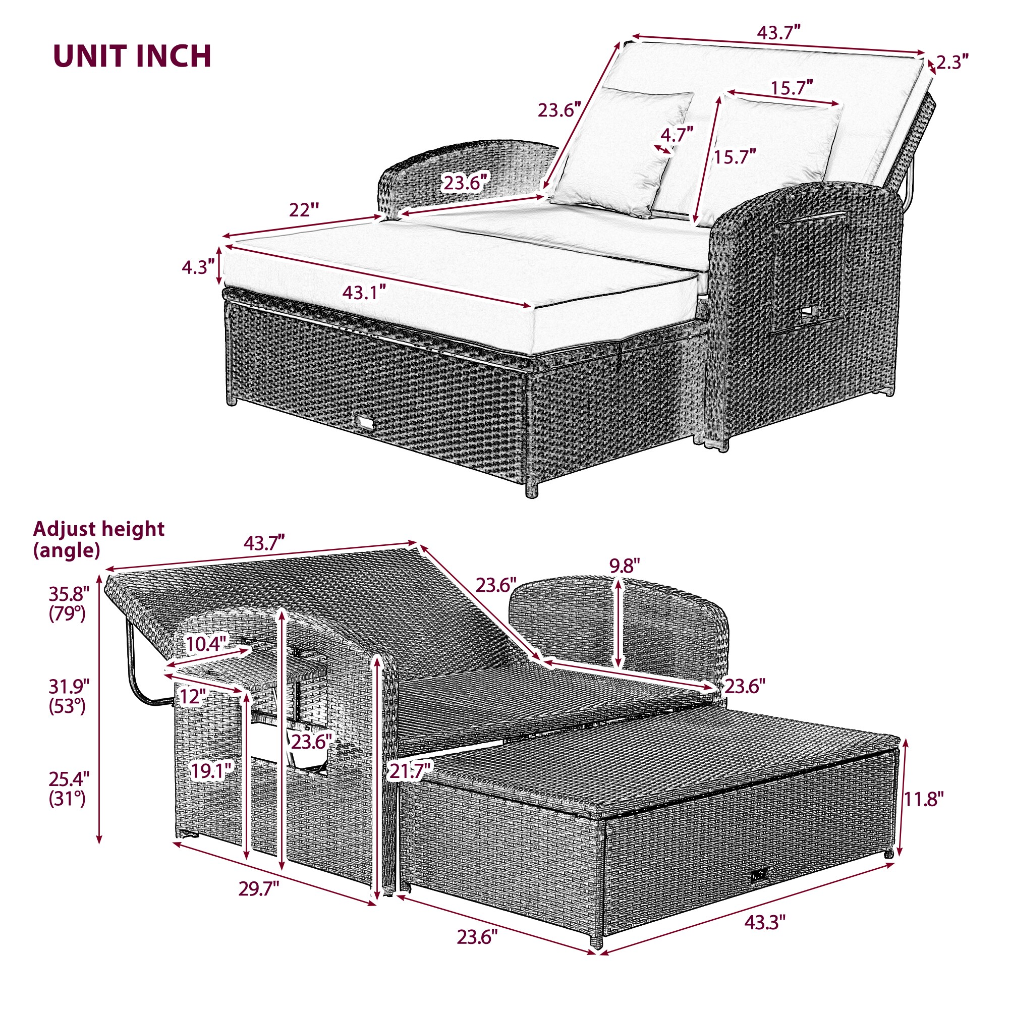 JIMSMAISON BOTMPDB05GR Patio-Sofas-Daybeds - View #11