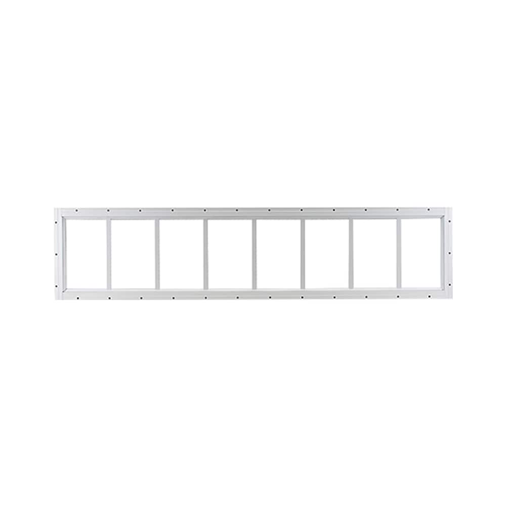 Shed Windows and More 1048WF Fixed Transom 10 in x 48 in White Aluminum Window (Flush Mount) Fixed Window Tempered Glass
