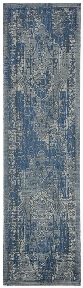 Safavieh PAL128-7970-27 Palazzo Carpi 2 x 7 (ft) Loomed Synthetic Blue/Light Gray Rectangular Indoor Distressed/Overdyed Vintage Runner rug