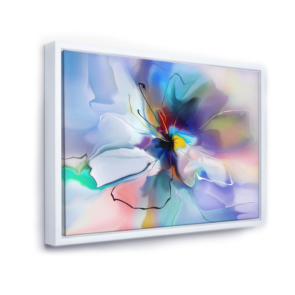 Designart FL15013-32-16-WH Wood Floater Frame 18-in H x 34-in W Floral Print on Canvas