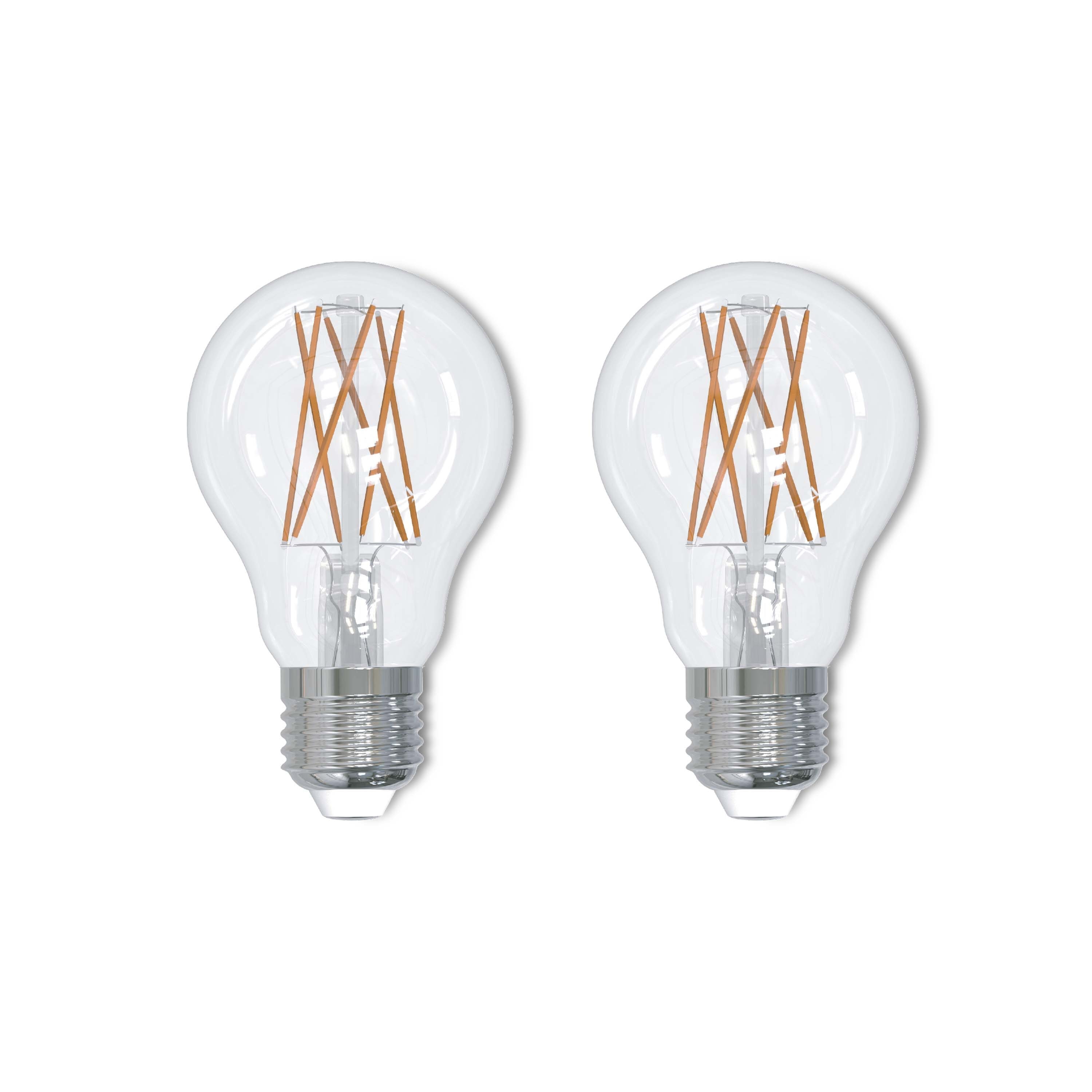Bulbrite 861578 LED Filament 75 -Watt EQ A19 Warm white Medium base (E-26) Dimmable LED Decorative Light Bulb 2 -Pack