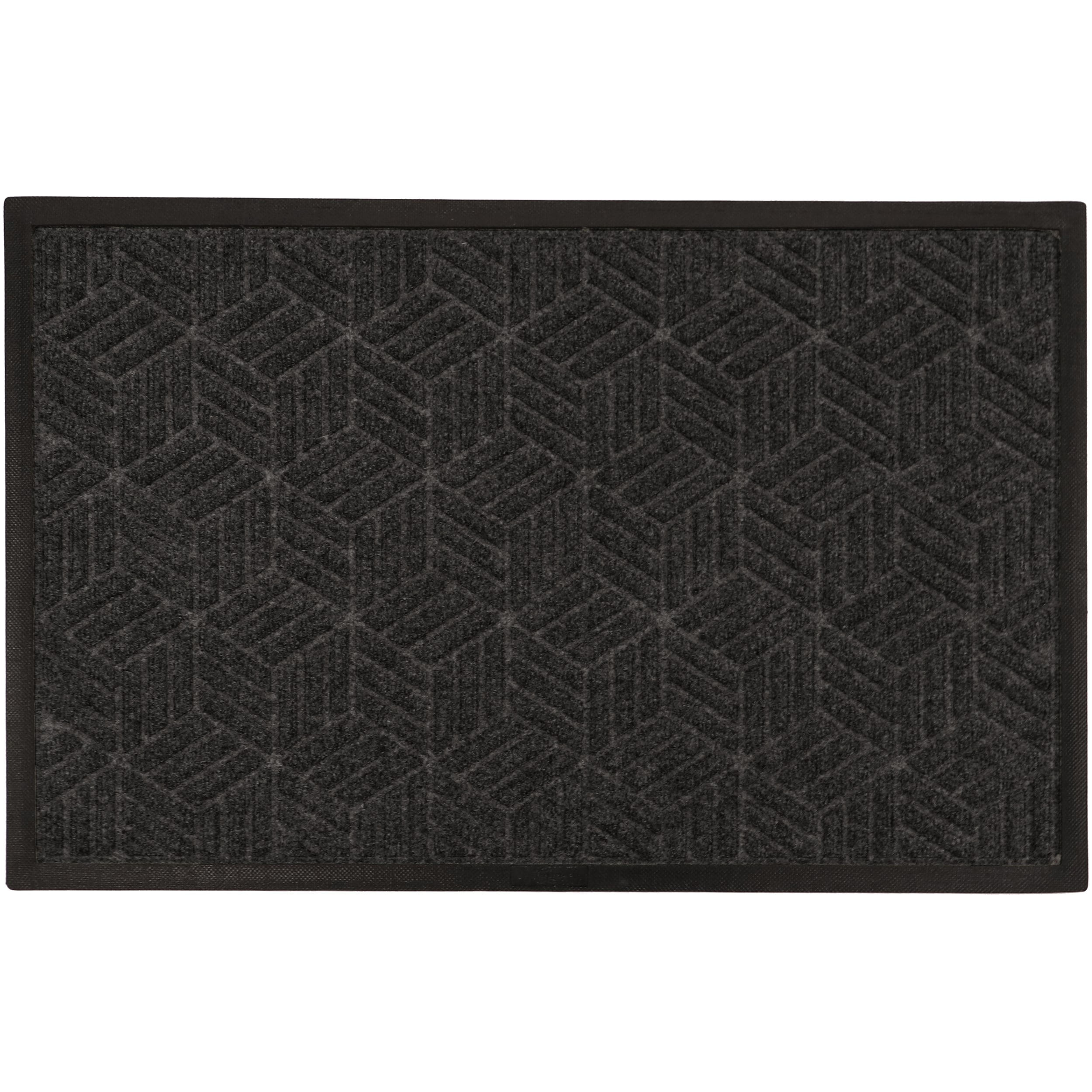 Bungalow Flooring 20948540023 2-ft x 3-ft Charcoal Polyester Rectangular Indoor or outdoor Decorative Door mat