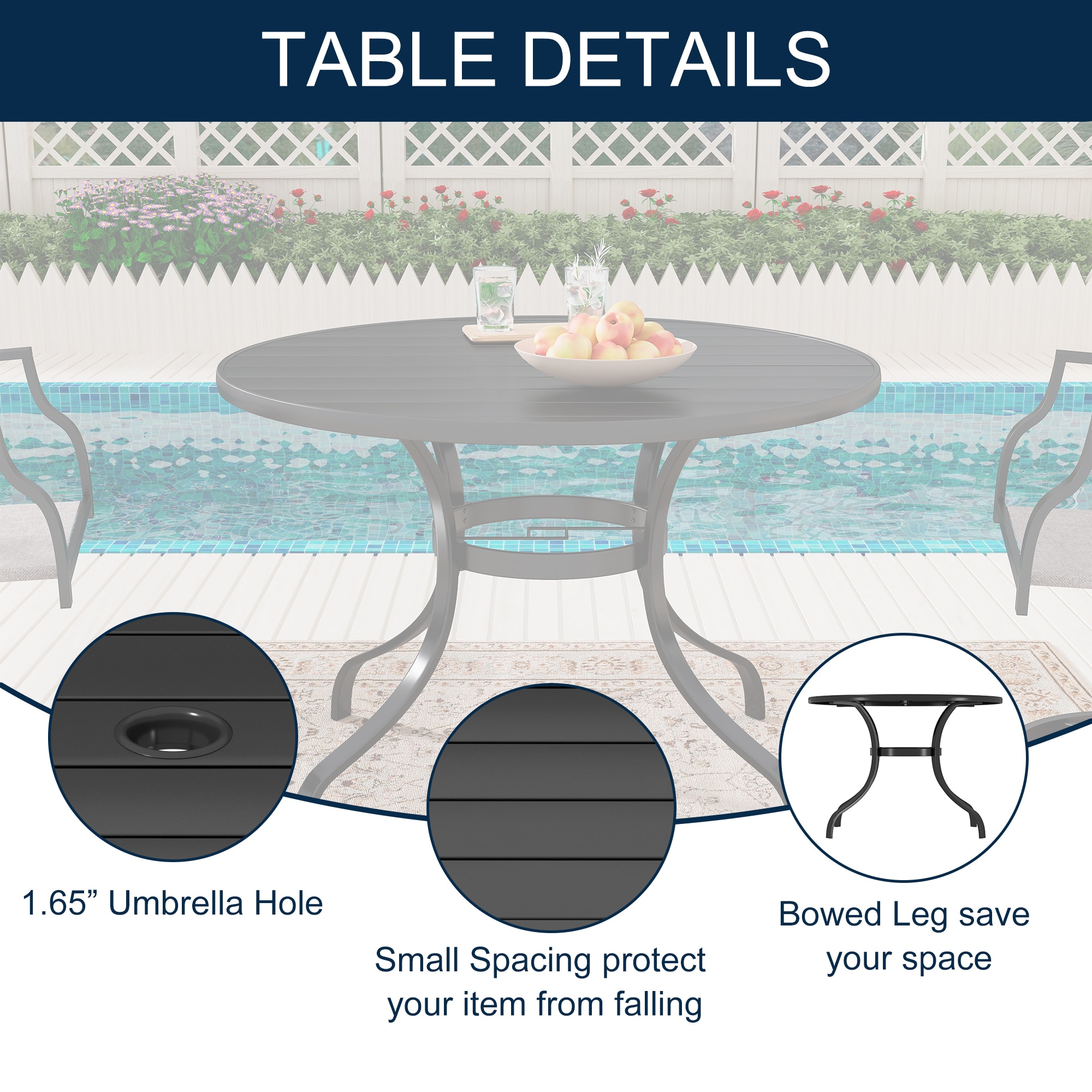 Clihome TSS2773A-CL Patio-Tables - View #9