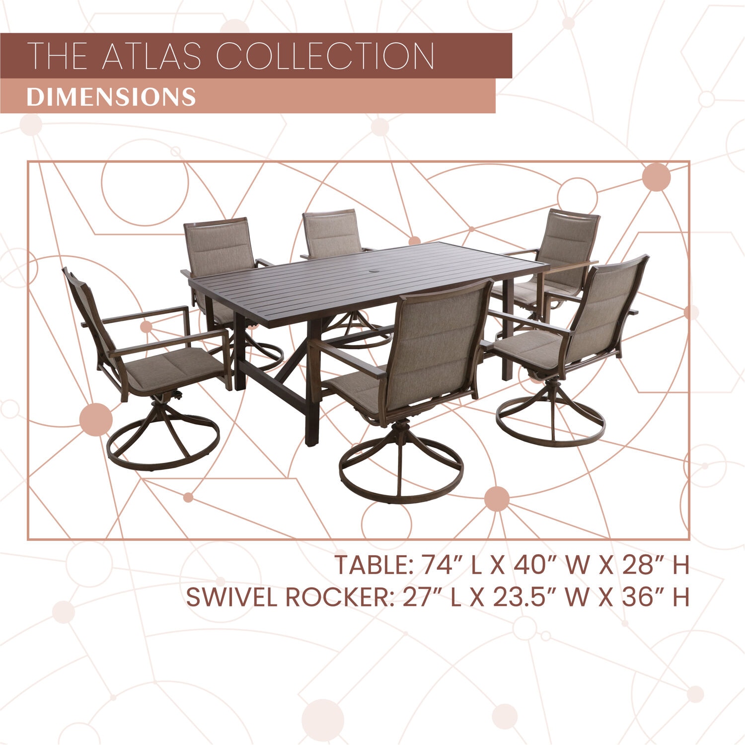 Mod Furniture ATLASDN7PCSW6-TAN Patio-Dining-Sets - View #6