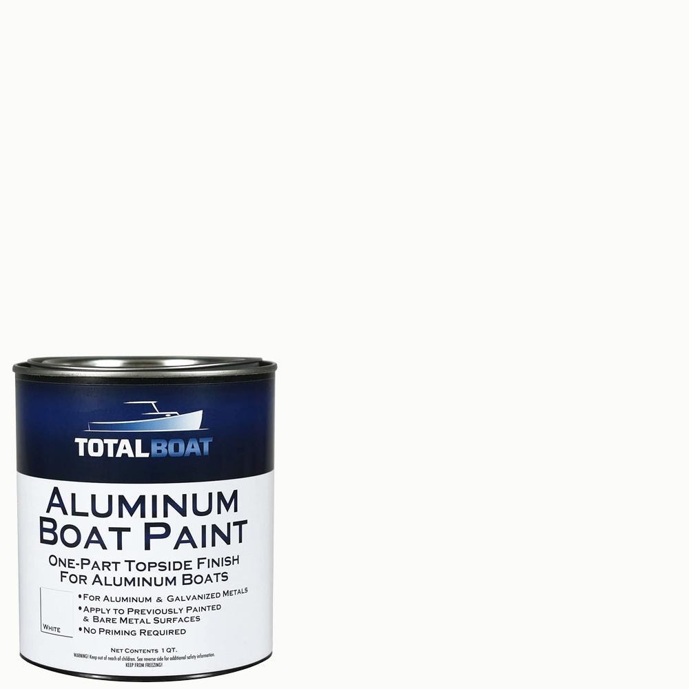 Aluminum Boat Paint Topside Paint Matte White Oil-based Marine Paint (1-quart) | - TotalBoat 511795