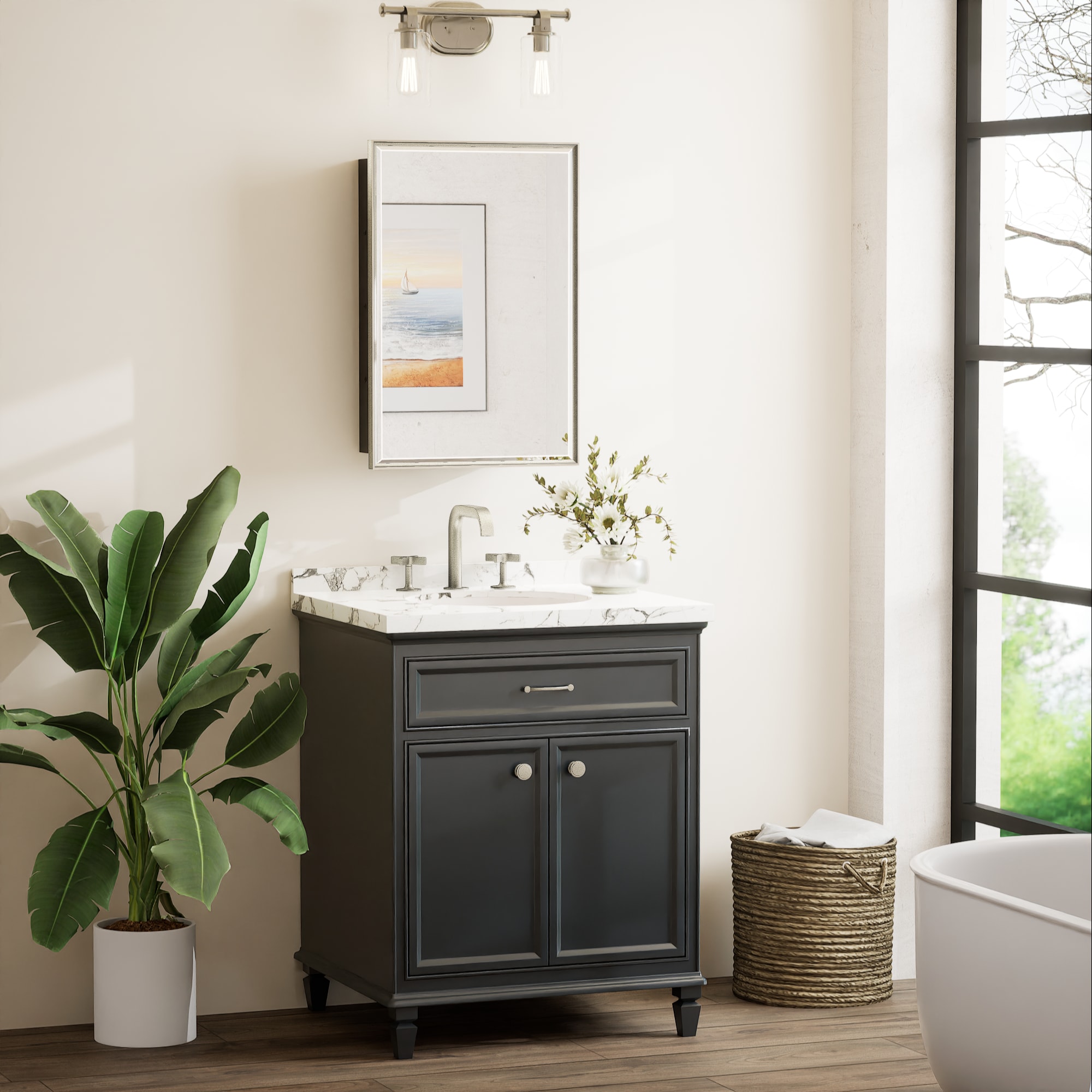 Keonjinn LW-JSKJG-FJ-4363BN Bathroom-Medicine-Cabinets - View #2