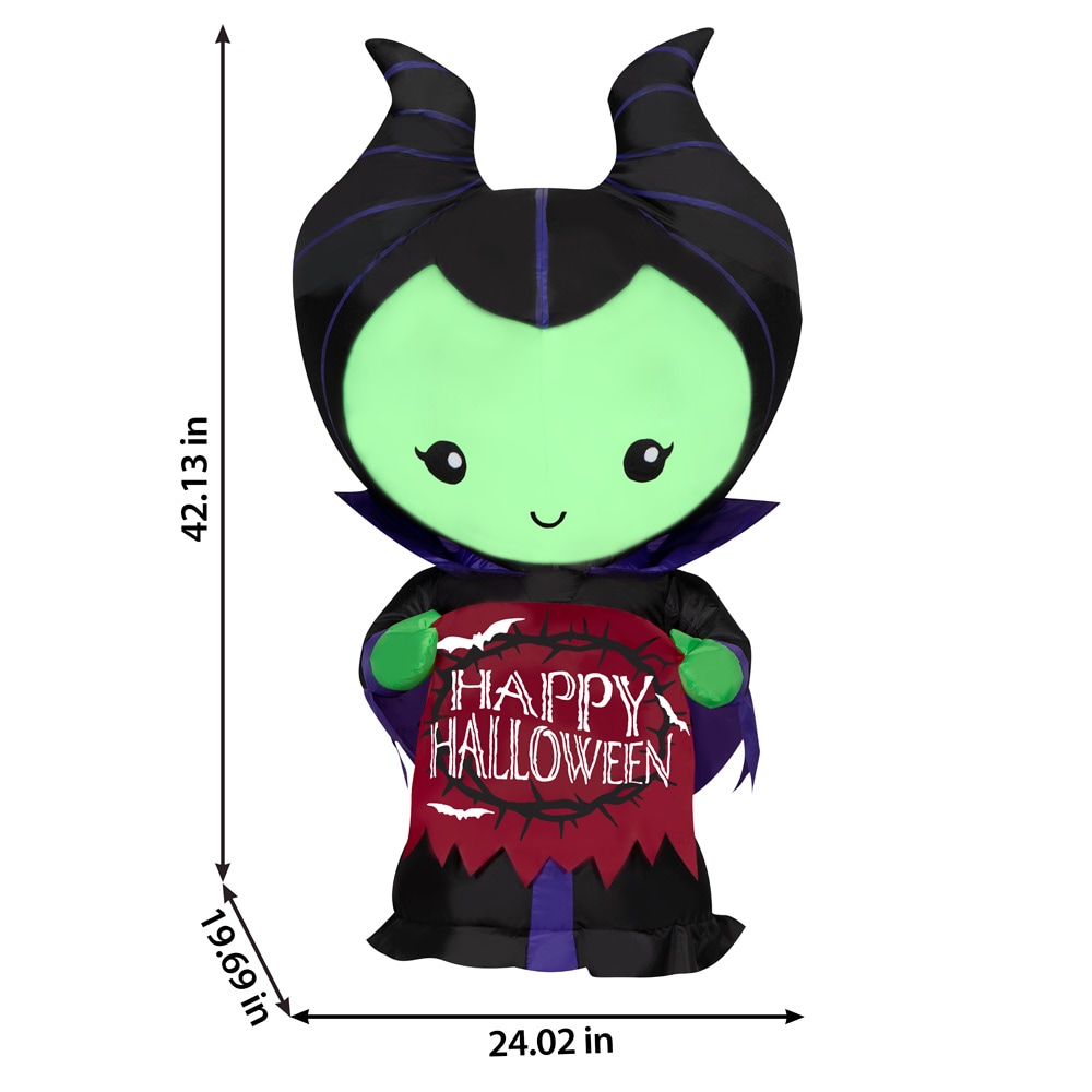 Stained glass window of Maleficent the witch from Disney's