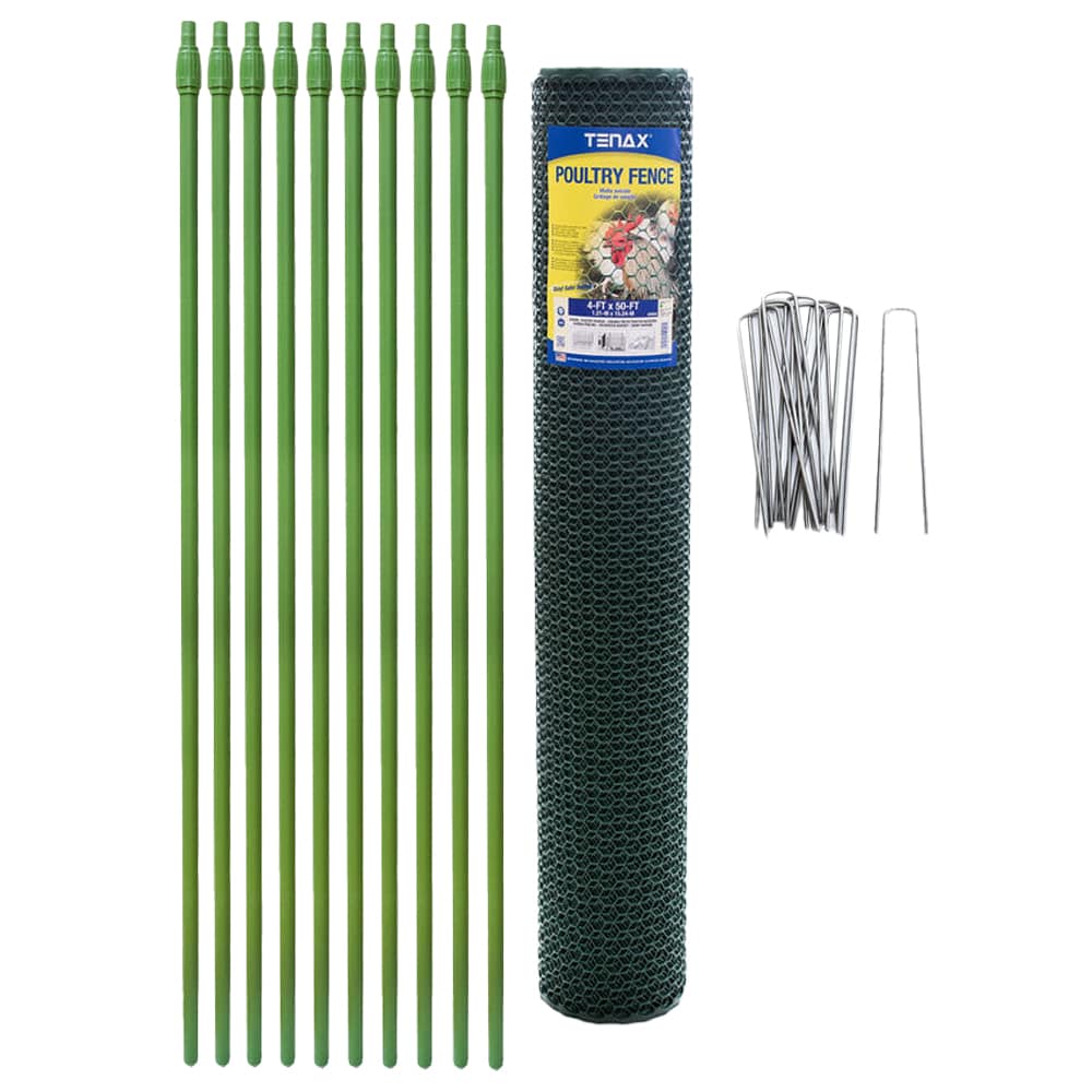 Tenax 2A230071 50-ft x 4-ft Green Plastic Chicken Wire Rolled Fencing