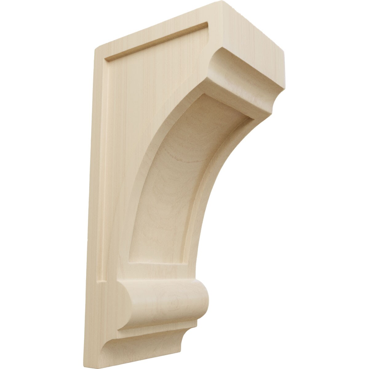 Ekena Millwork 4.75-in x 6.0-in x 12-in Unfinished Rubberwood Wood Paintable/Stainable Corbel #CORW05X06X12DIRW