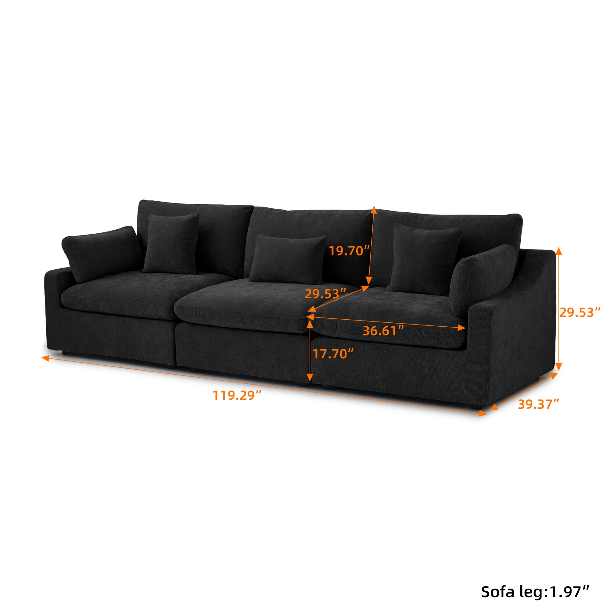 BuotiqHom DH-S3-140BK Sofas-Loveseats - View #8