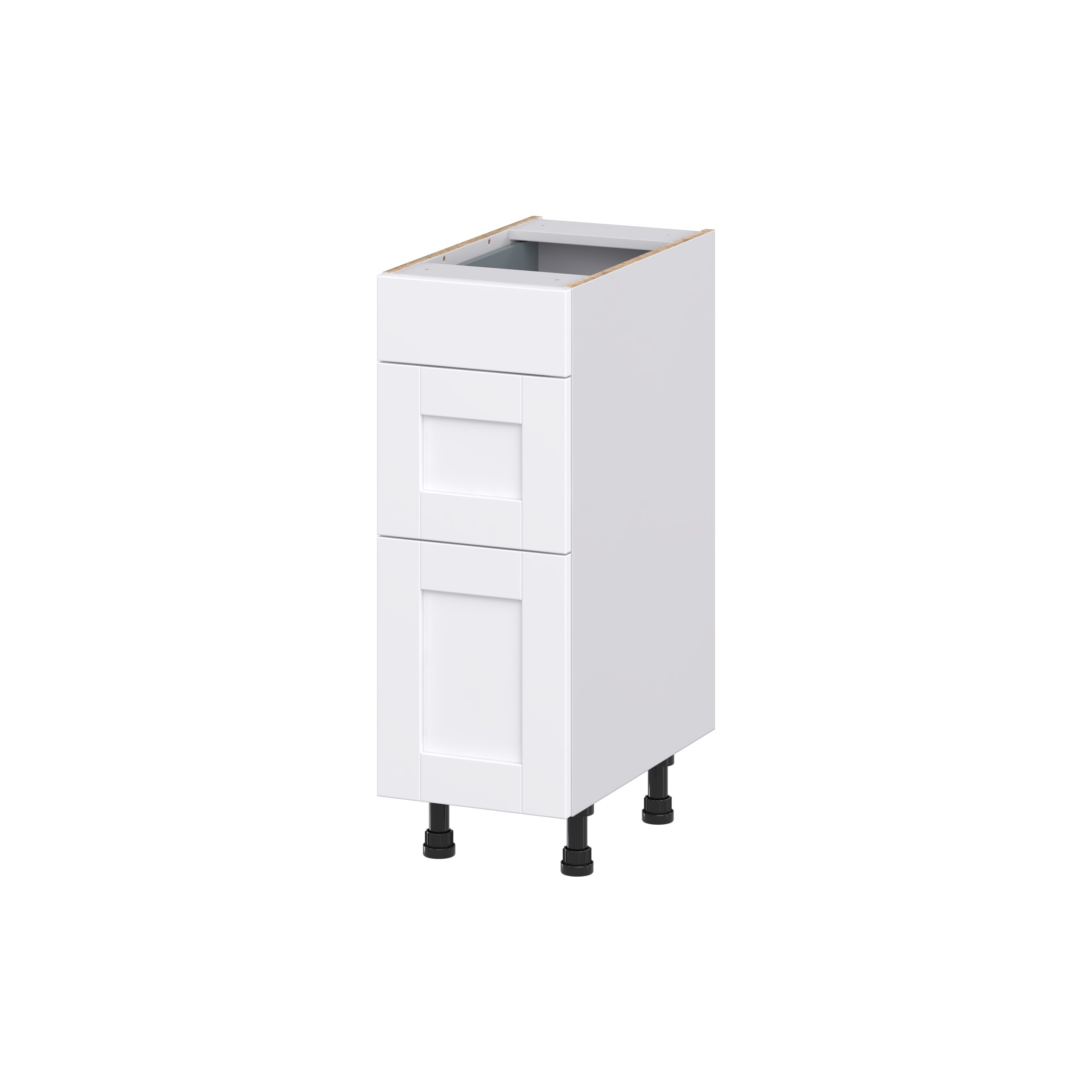 Hugo&Borg DSV3D12-RM Rosemont 12-in W x 34.5-in H x 21-in D Glacier White 3 -Drawers Drawer Base Fully assembled Cabinet (Recessed Panel Shaker)