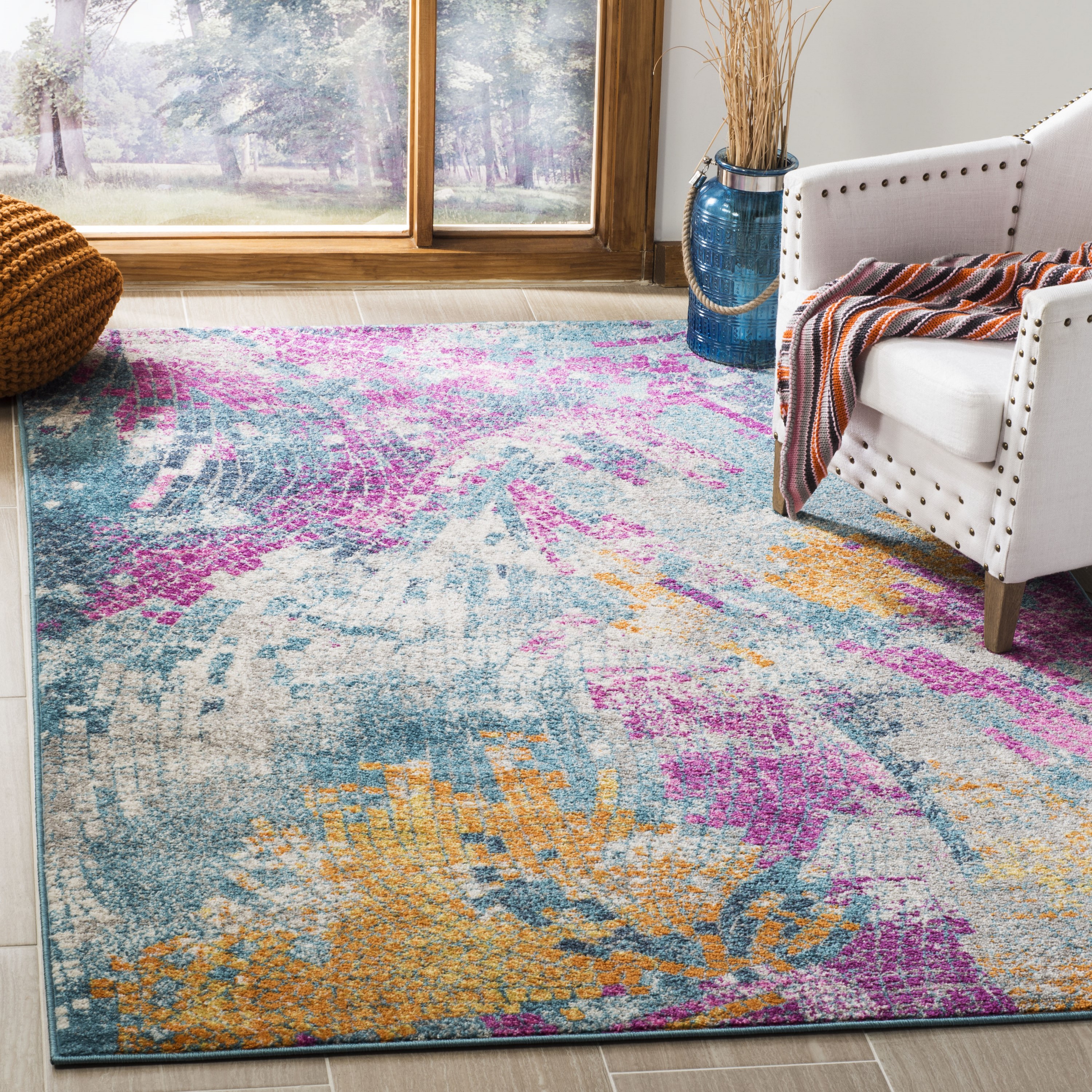 Feather-Inspired Elegance: Non-Slip Resistant Rug for Stylish Living Spaces  in 2023