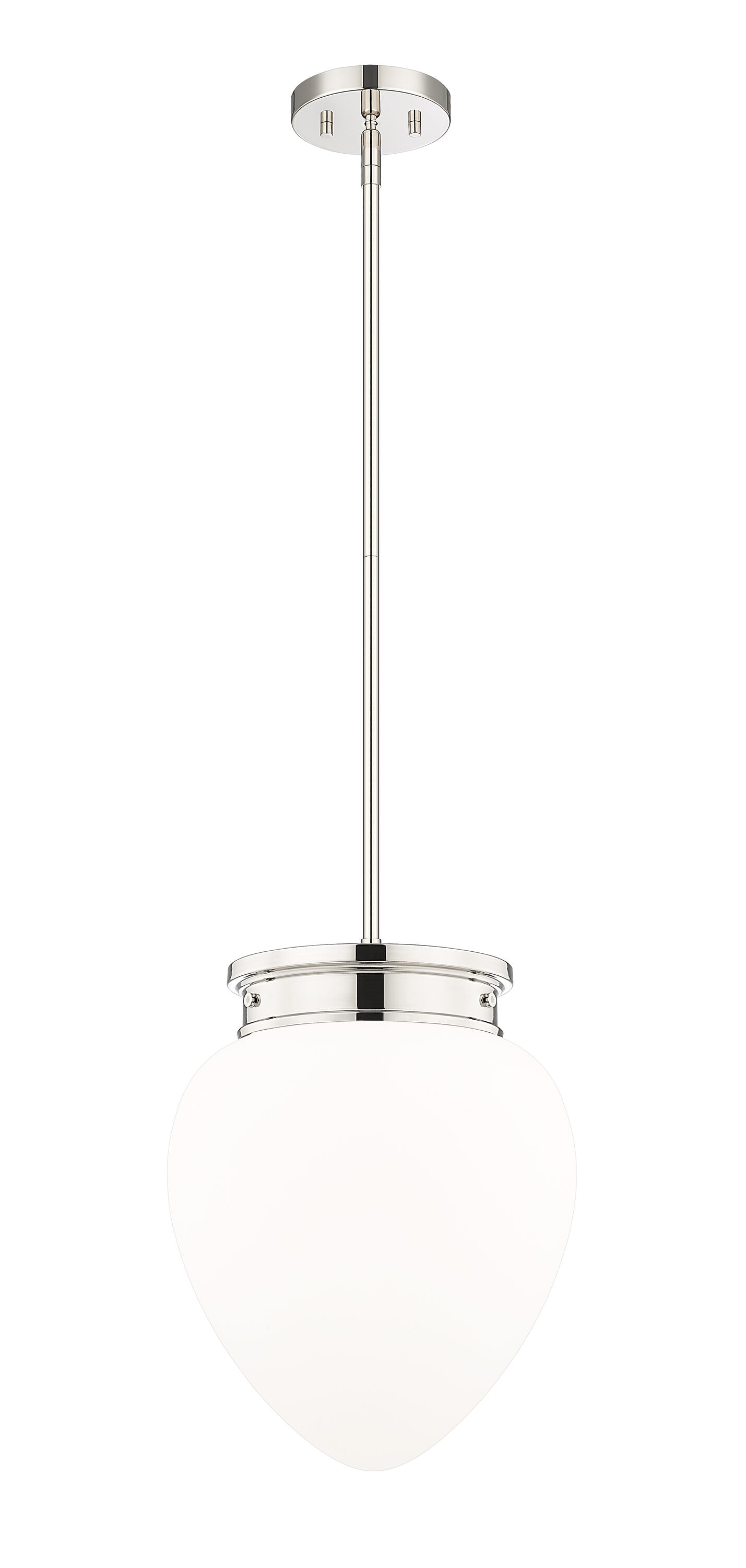 Z-Lite 1945P12-PN Gideon Polished Nickel Transitional Opal glass Bowl Medium Hanging Pendant light