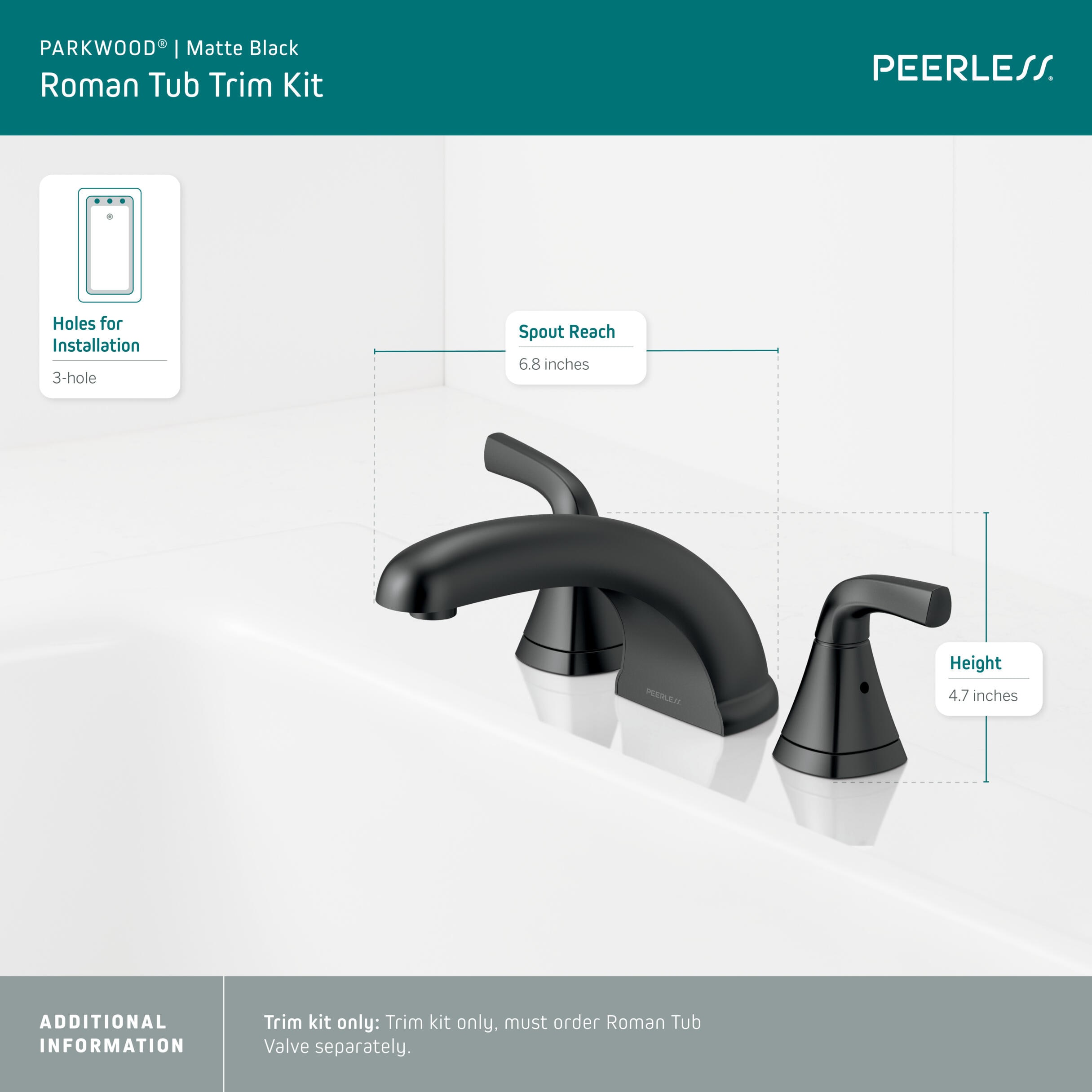 Peerless PTT4335-BL Roman-Tub-Faucets - View #2