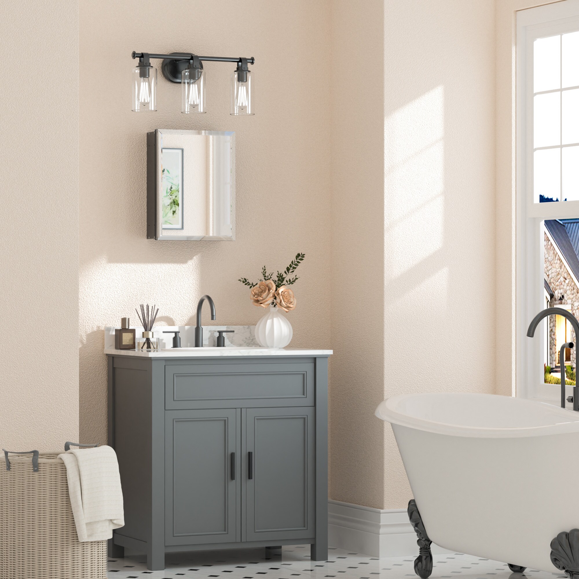 Keonjinn LW-JG-FJXP-3546-BK Bathroom-Medicine-Cabinets - View #2