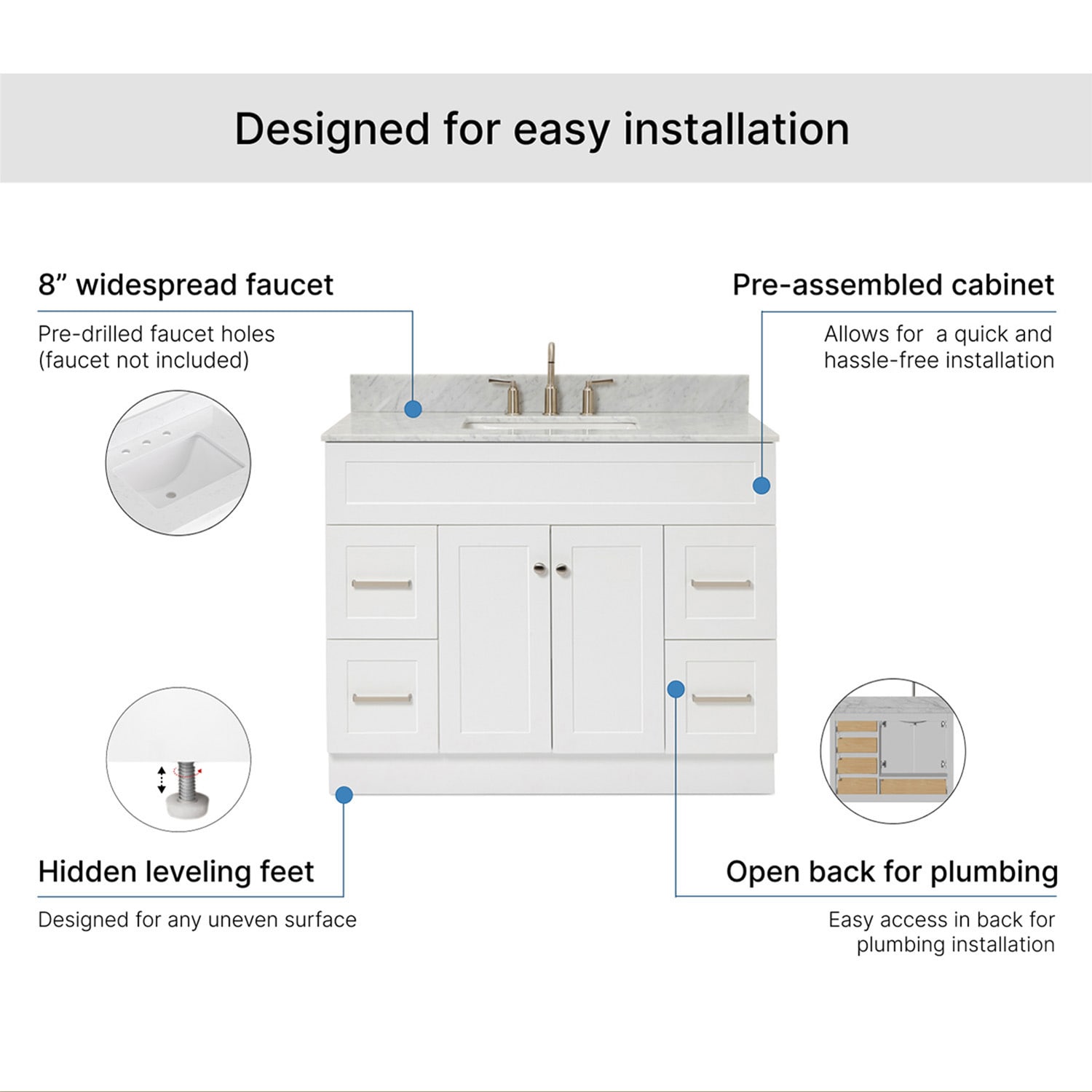 ARIEL F043SCW2RVOWHT Bath-Vanity-Combo - View #7