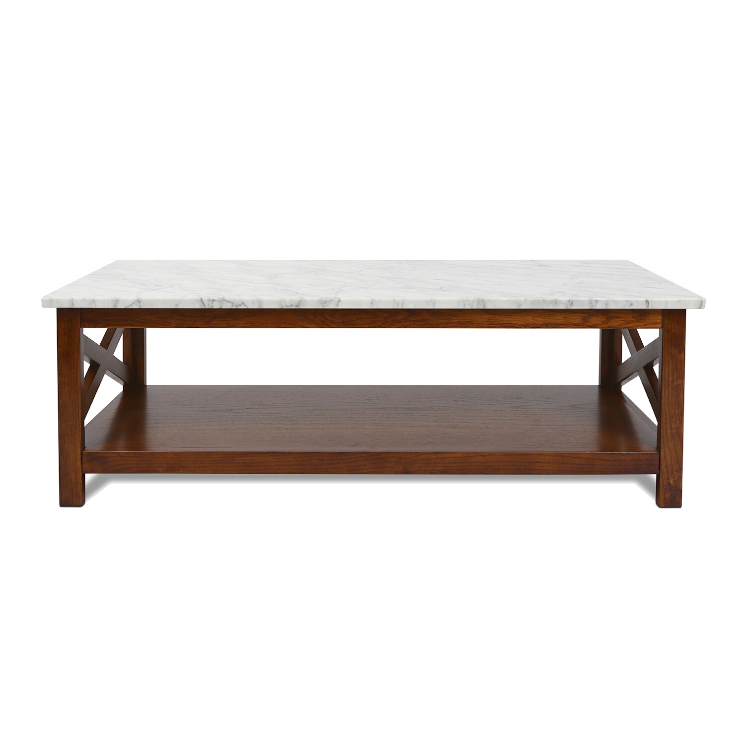 The Bianco Collection TBC-4060-PT1837-WHT Agatha Carrara White Granite/Marble Modern Coffee Table