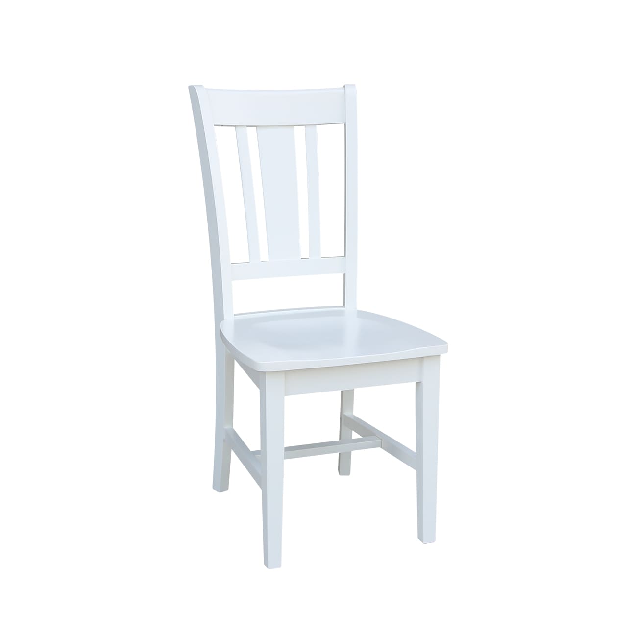 White High Back Solid Wood Slat Dining Chair Set