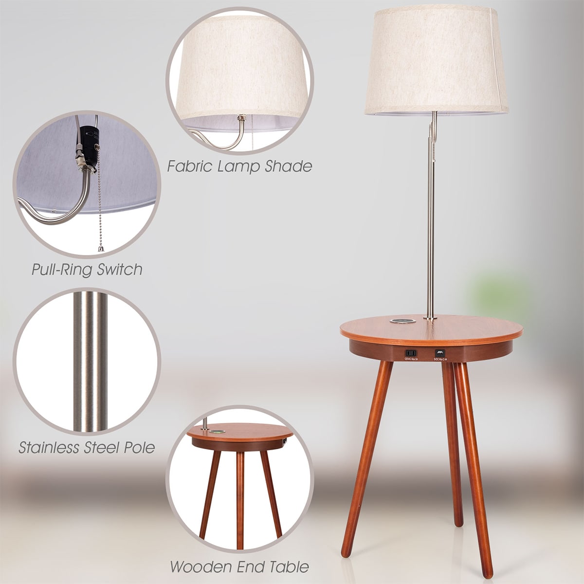 WELLFOR EU-HJY-10003US-CF Table-Lamps - View #3