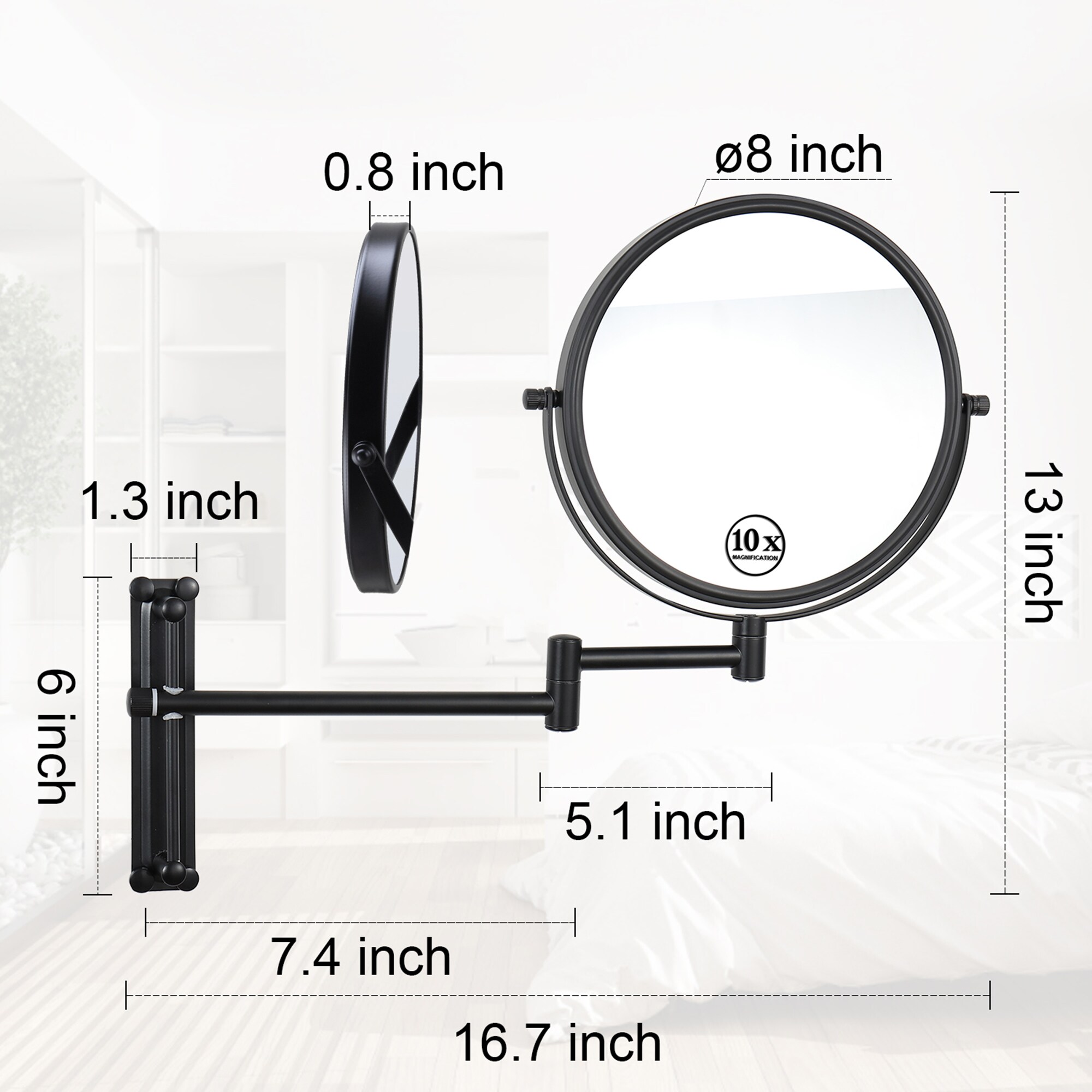 ExBrite MVM10BL Makeup-Mirrors - View #2