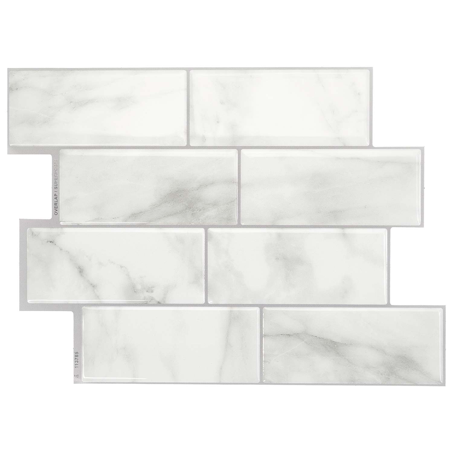 clevermosaics Peel and Stick White Marble Background Mosaic Tile Backsplash (10tiles/set)