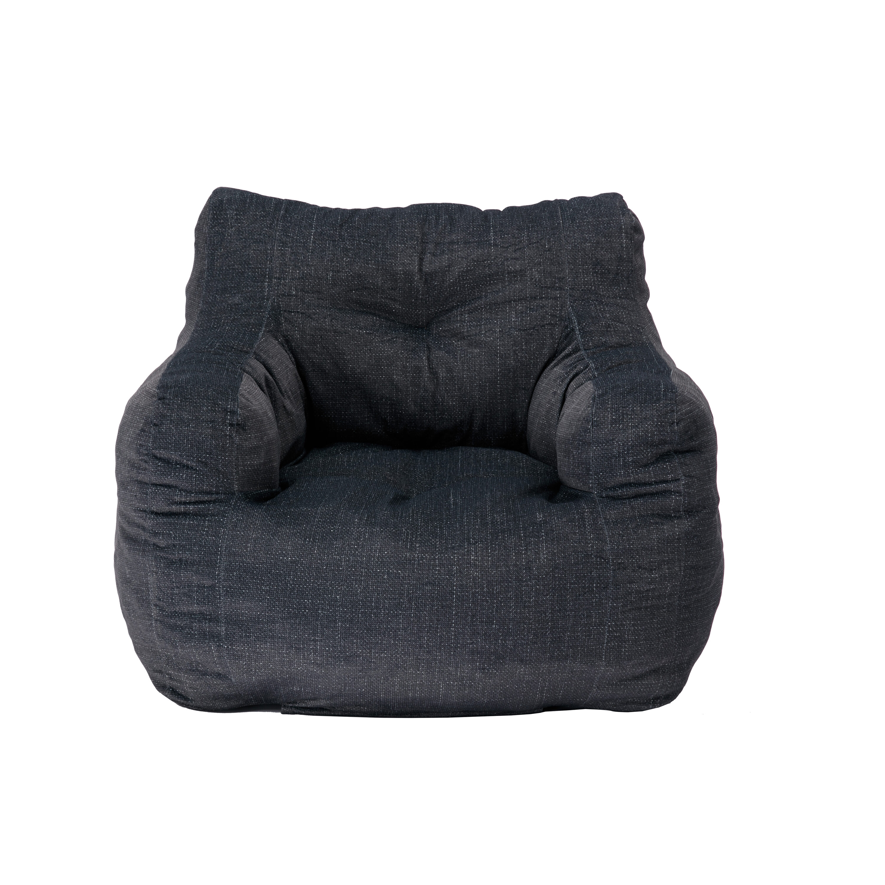 37 in. W x 39.37 in. D x 27.56 in. H Dark Gray Soft Cotton Linen Fabric  Bean Bag Chair