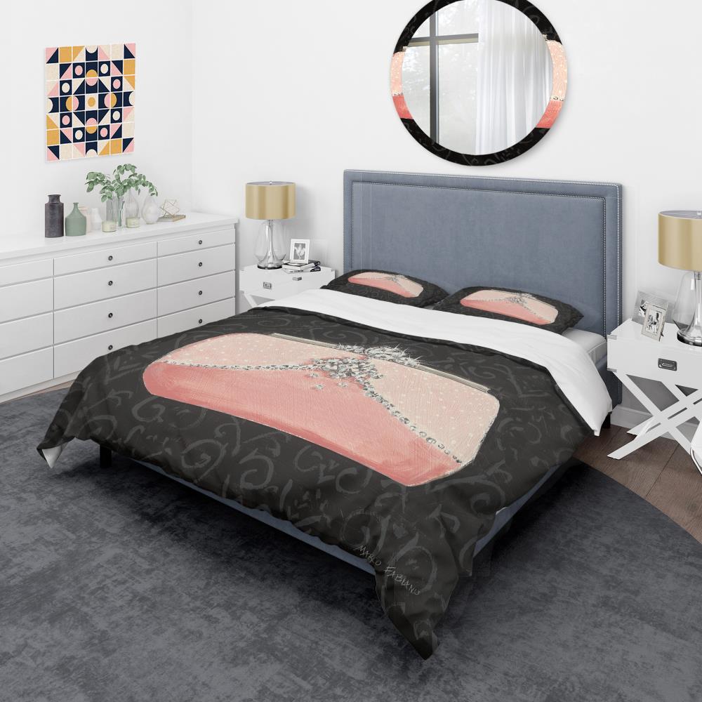 Designart BED30789-Q 3 -Piece Pink Queen Duvet cover Set