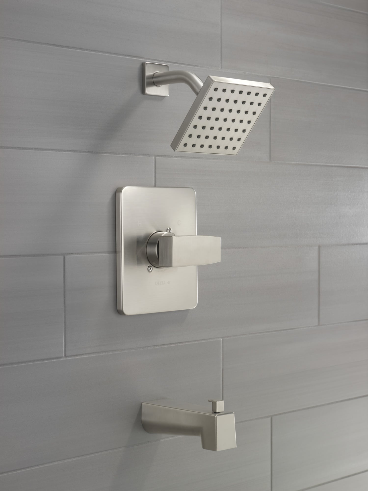 Stainless Steel Square Wall Mounted Tub and Shower Trim Kit