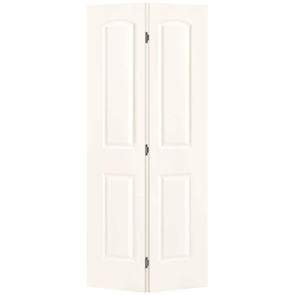 Masonite 1317443 Roman 36-in x 80-in Primed 2-panel round top Smooth Hollow core Primed Molded composite Closet Bifold Door