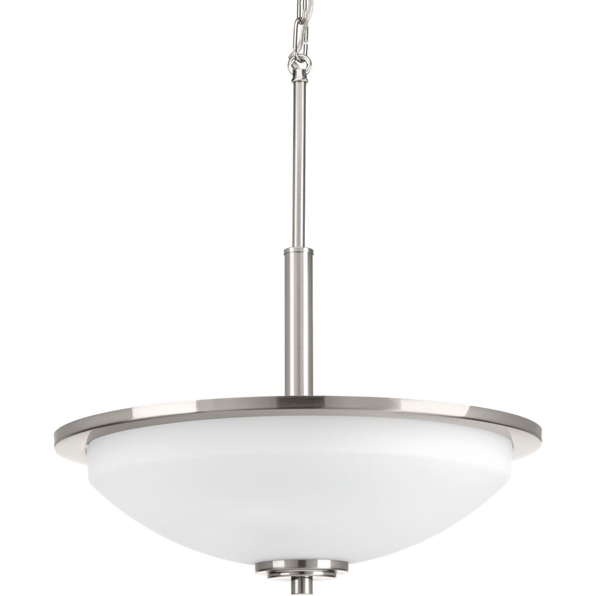 Progress Lighting Spirit 3-Light Pebbles Rustic Etched Glass Bowl Medium Hanging Pendant Light