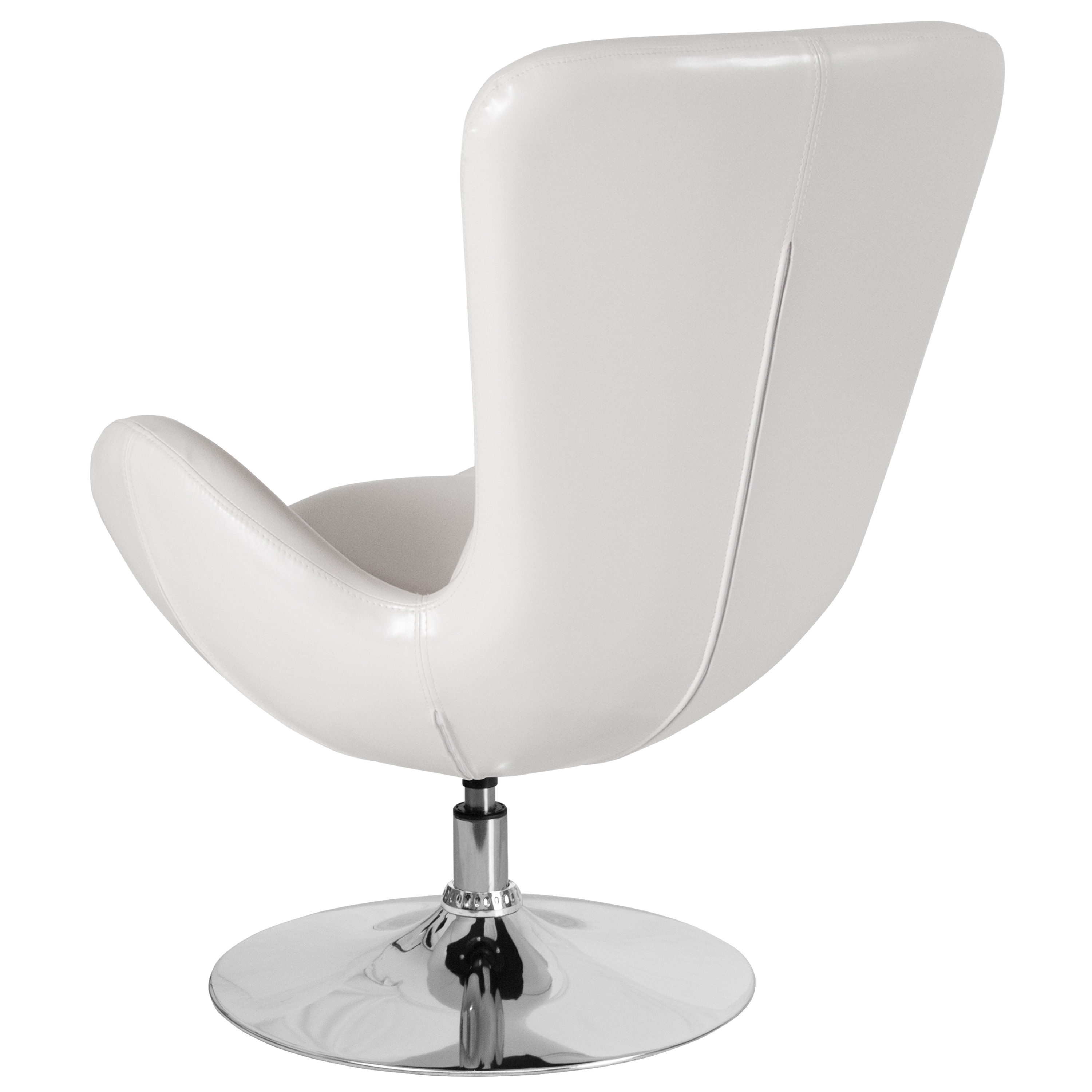 Flash Furniture Egg Modern White Leather Faux Leather Swivel