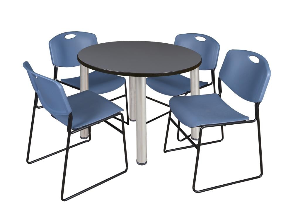 Regency TB36RNDGYBPCM44BE Breakroom Gray 4-Person Training Table (36-in W x 29-in H)