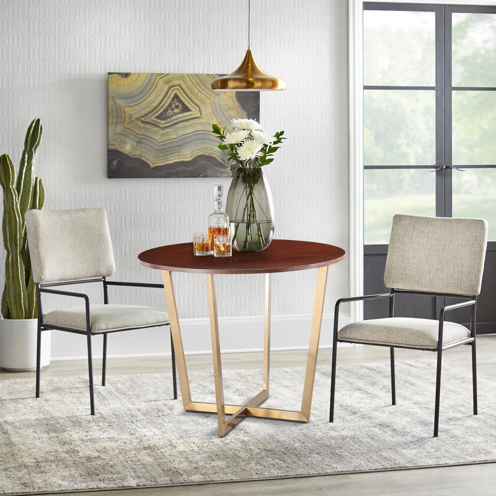 CASAINC WF-DT-357S 39-in W x 39-in H Brown Wood Round Modern End Table Assembly Required