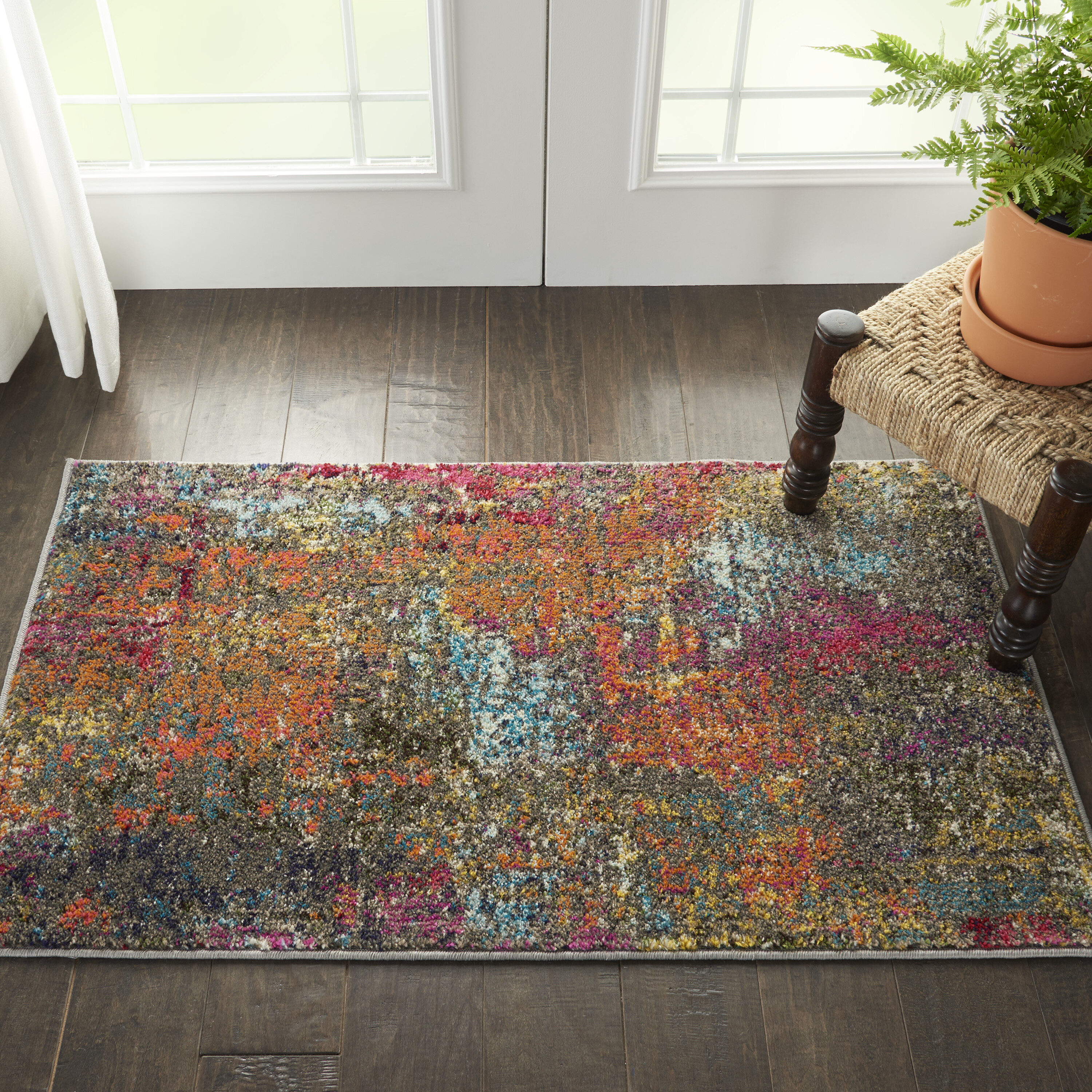 Nourison 99446483119 Celestial 2 x 4 (ft) Loomed Polypropylene Sunset Rectangular Indoor Abstract Area rug